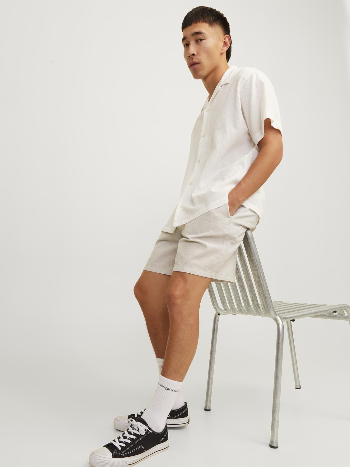 JACK & JONES Jaiden Summer Jogger Short loose fit, heren korte broek, beige melange