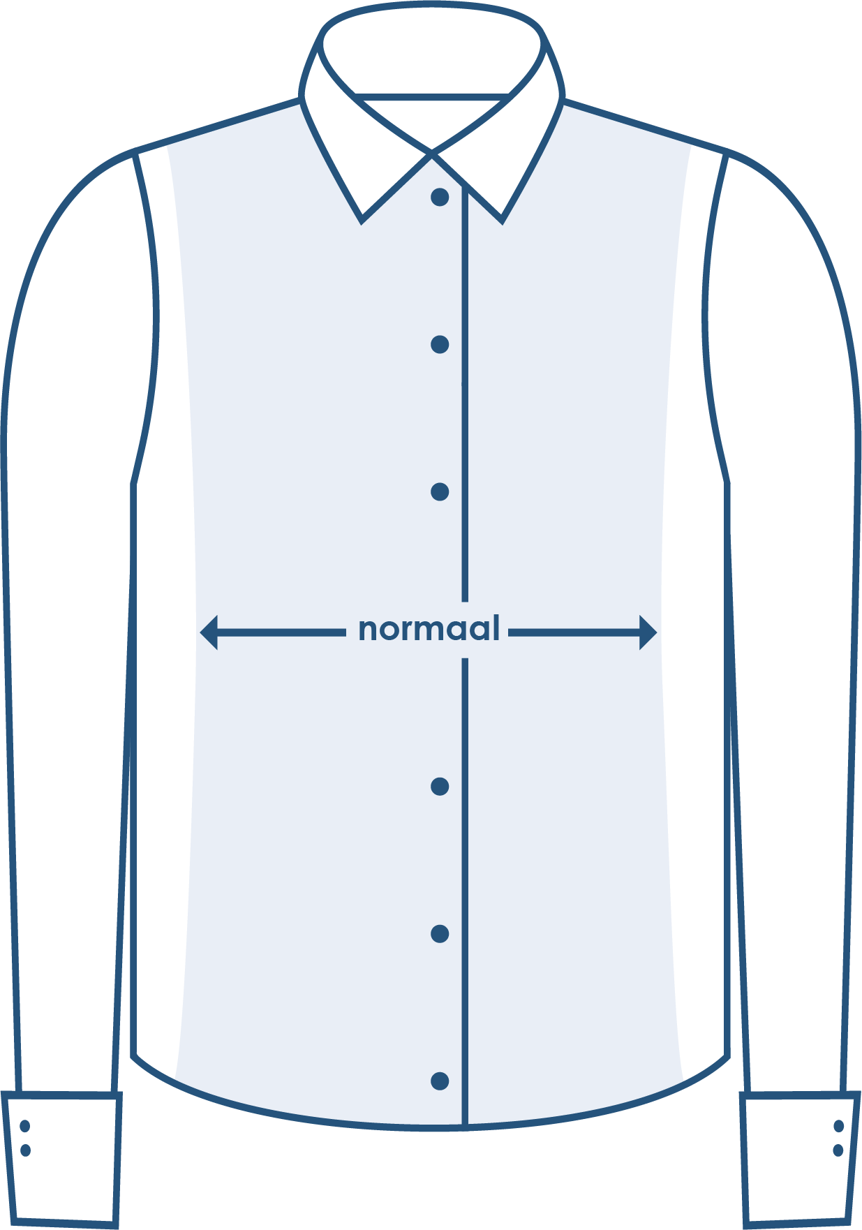 Pasvorm overhemd lange mouw normaal getailleerd Pasvorm overhemd lange mouw normaal getailleerd