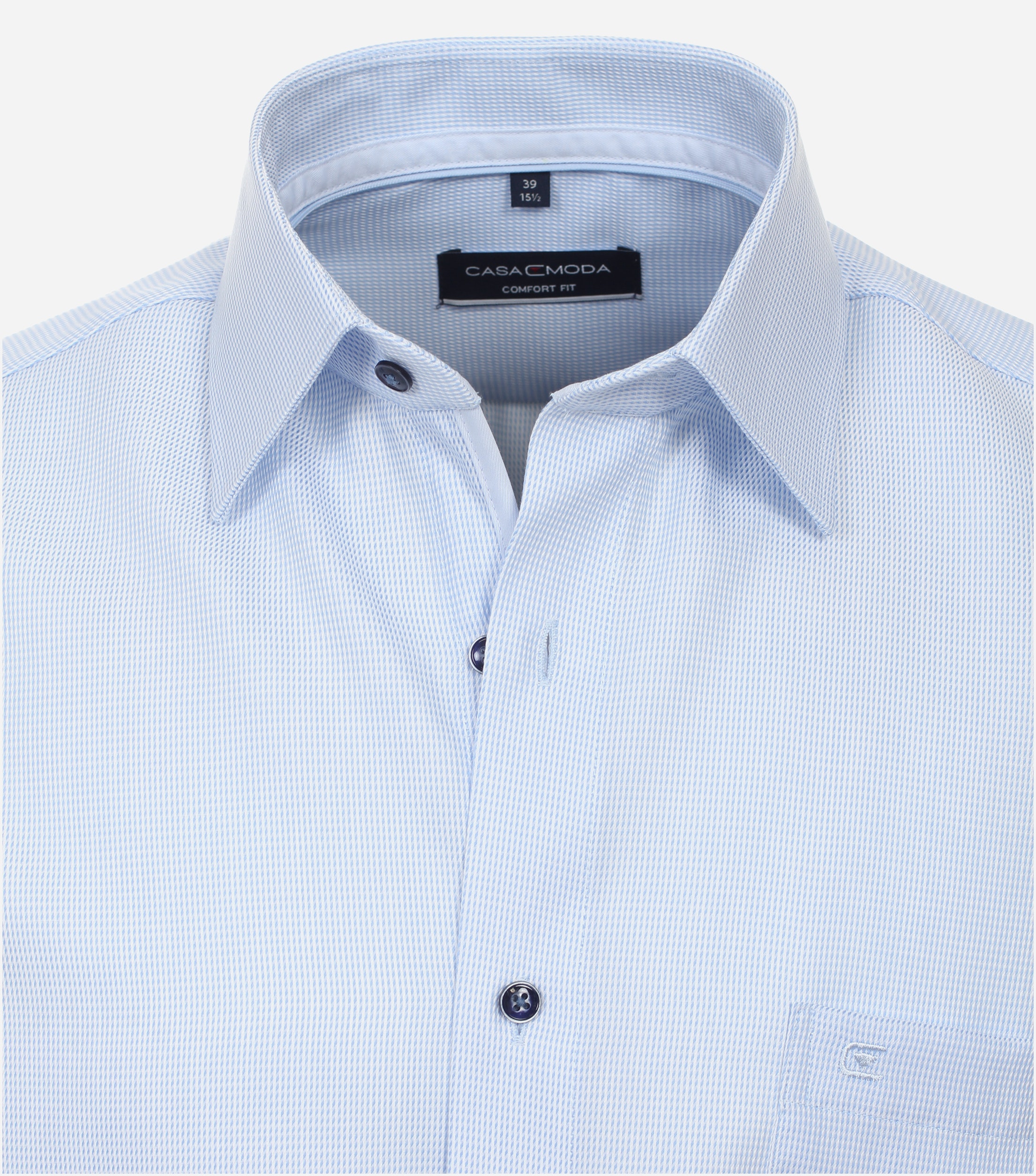 CASA MODA comfort fit overhemd, structuur, blauw