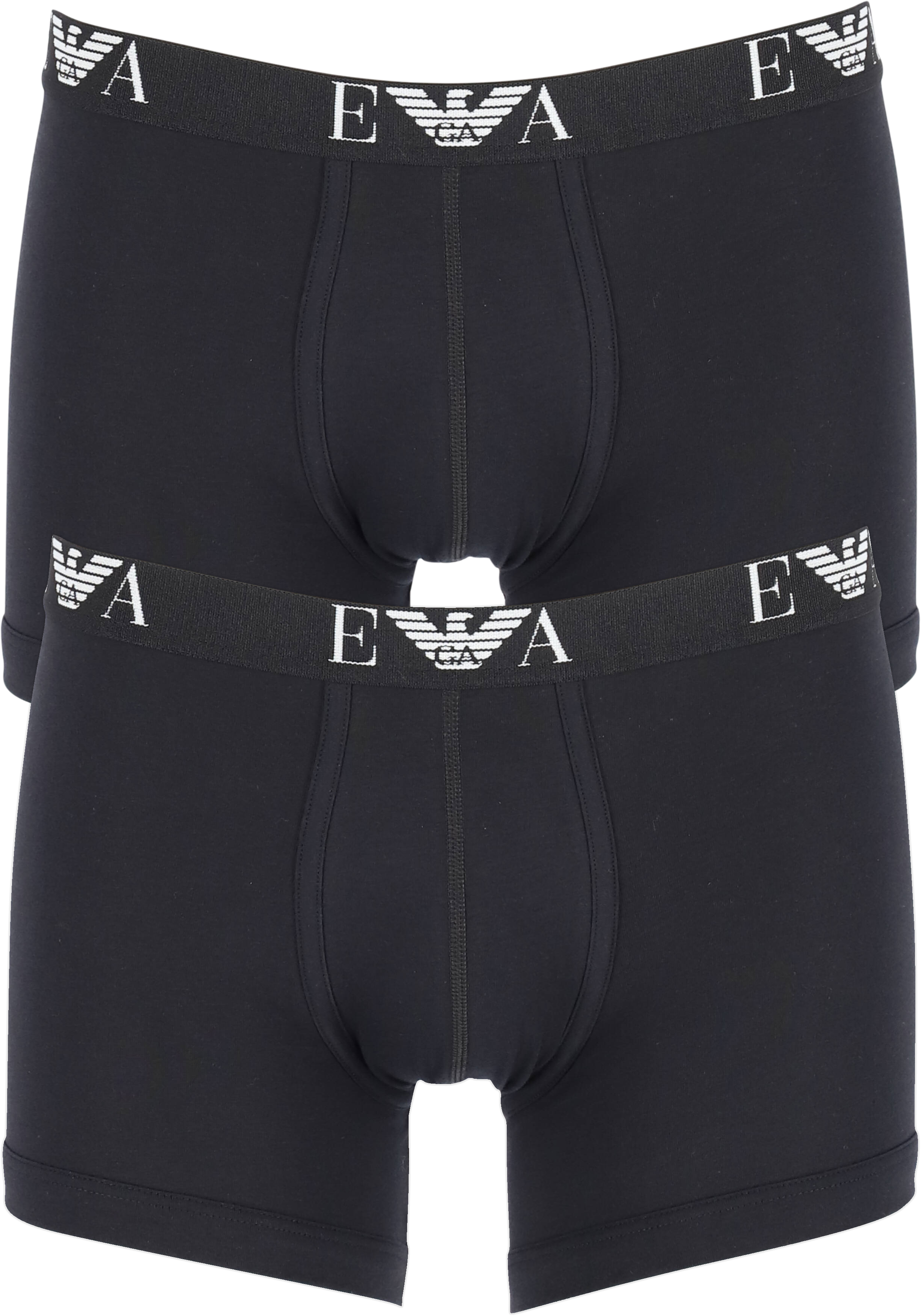 Emporio Armani Boxers Essential Monogram (2-pack), heren boxers normale lengte, zwart
