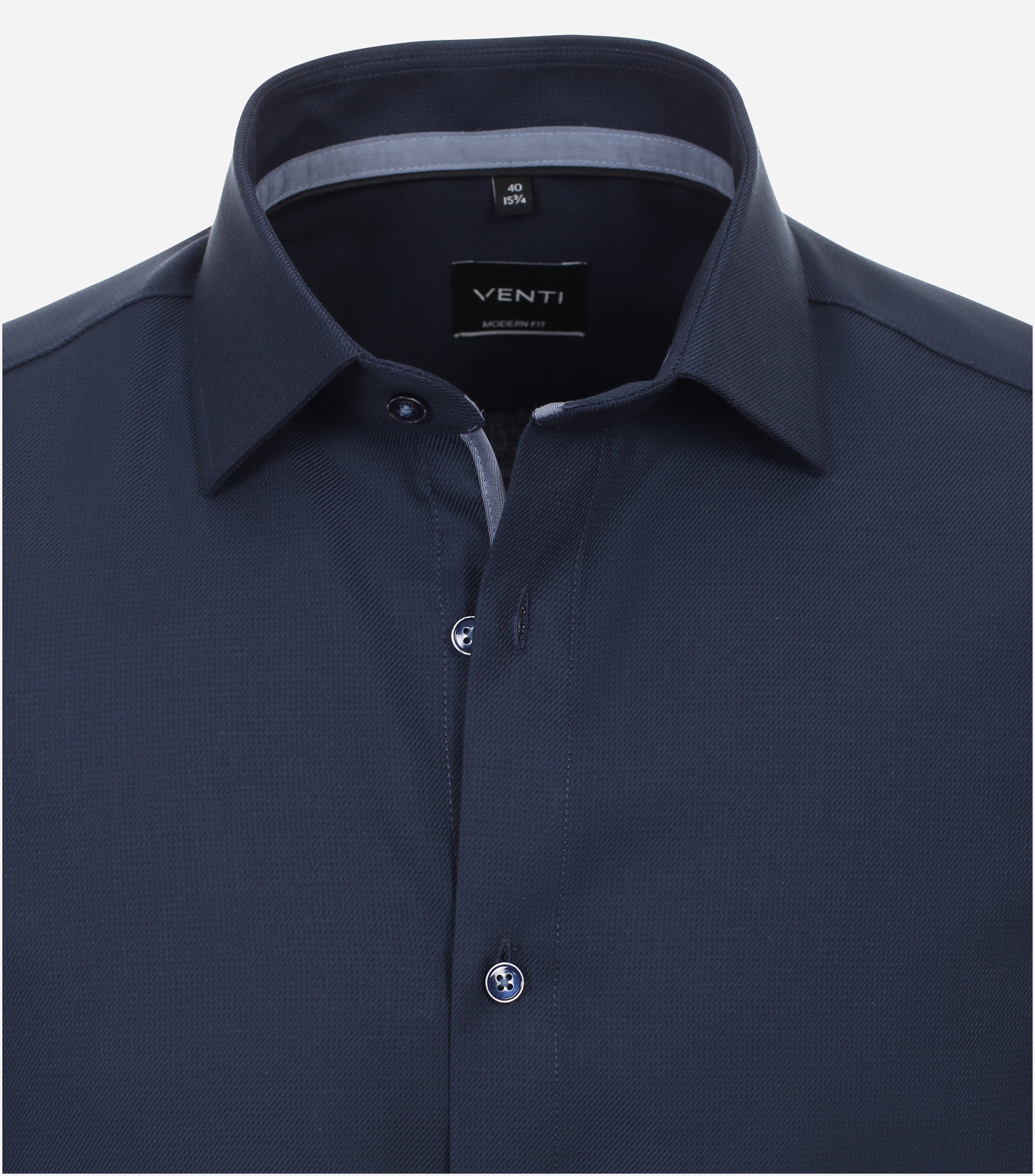 VENTI modern fit overhemd, structuur, blauw