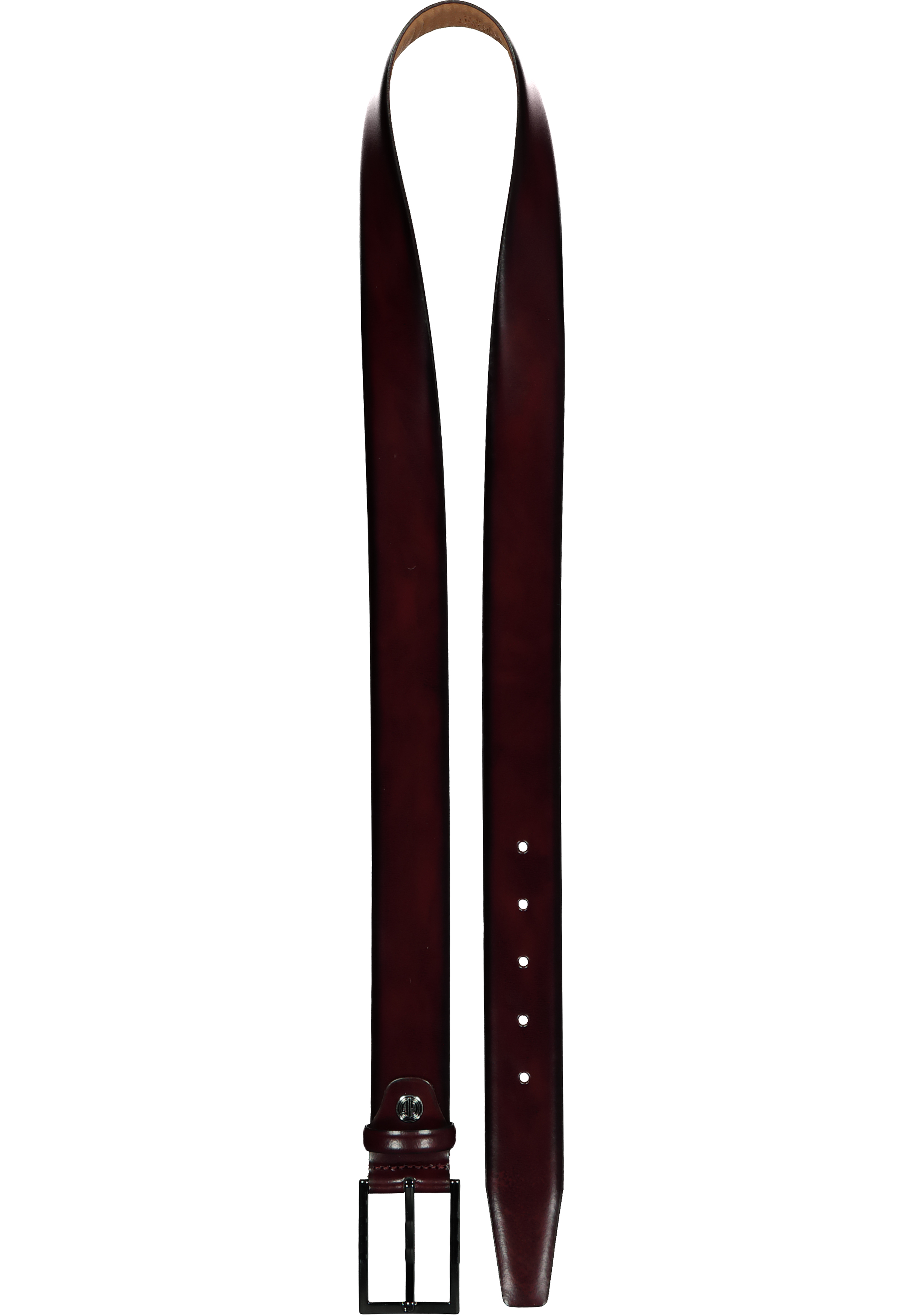 LINDENMANN leren heren riem, bordeaux rood