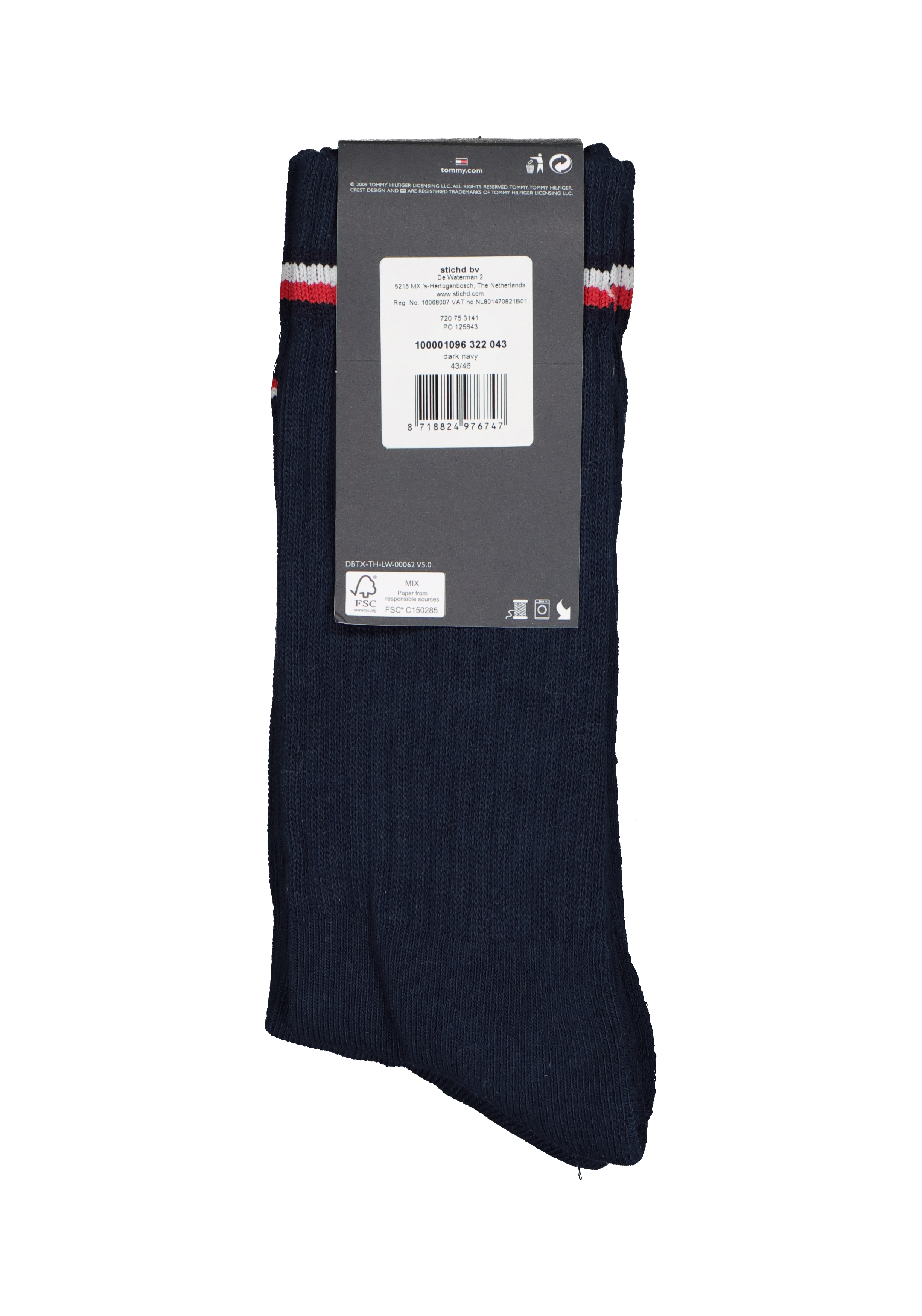 Tommy Hilfiger Iconic Sport Socks (2-pack), heren sportsokken katoen, blauw