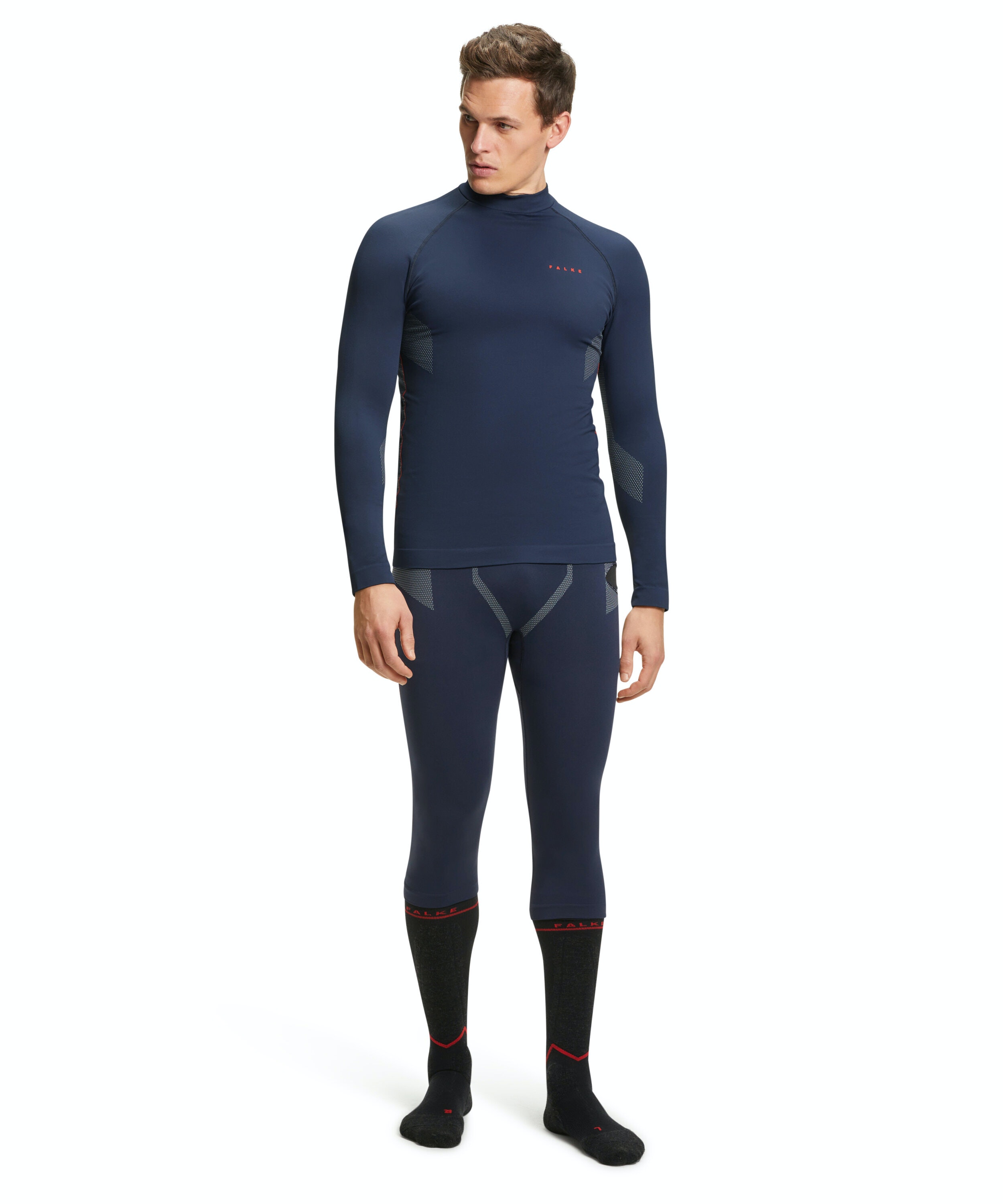 FALKE heren lange mouw shirt Maximum Warm, thermoshirt, blauw (space blue)