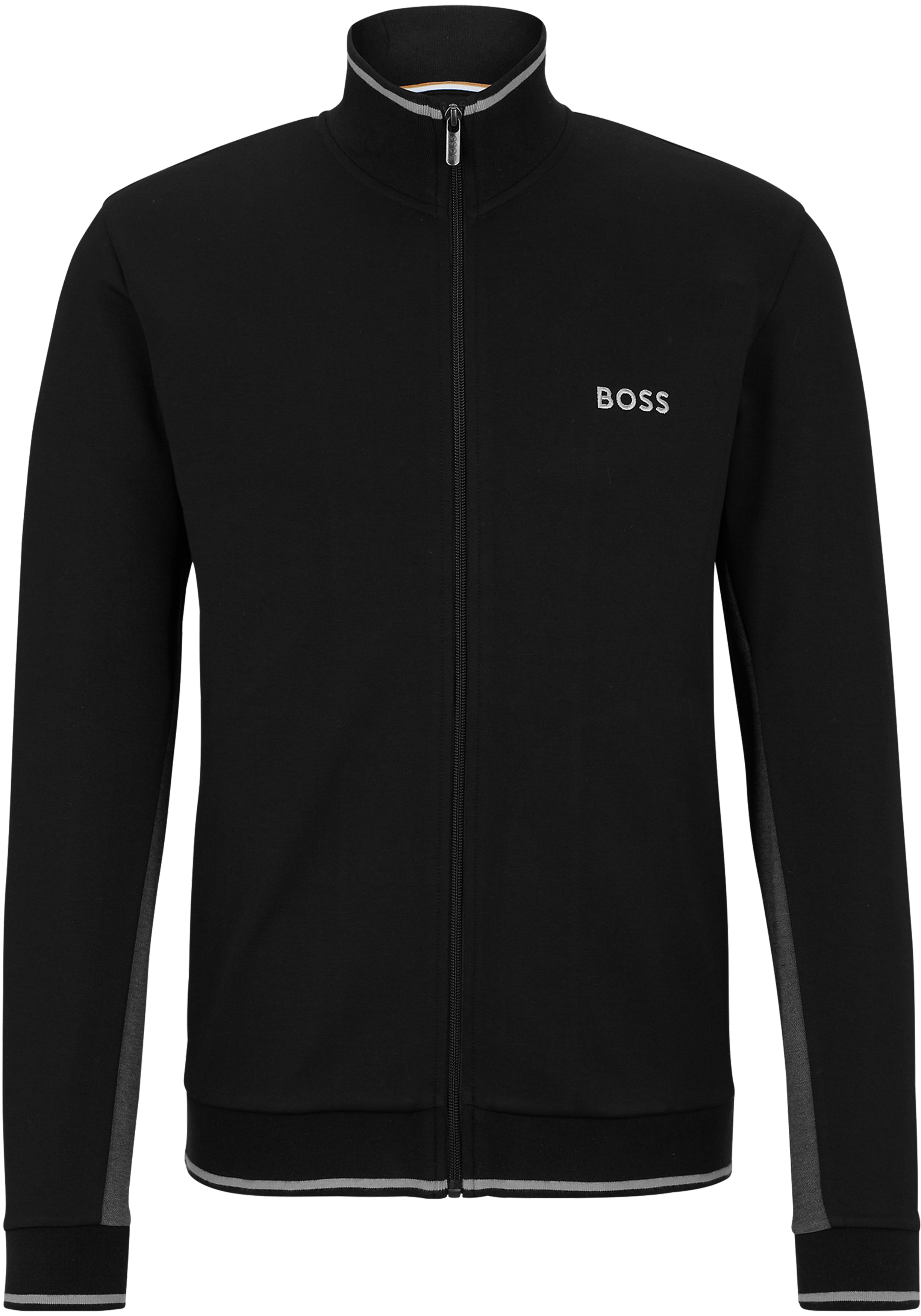 BOSS Tracksuit Jacket, heren lounge vest, zwart