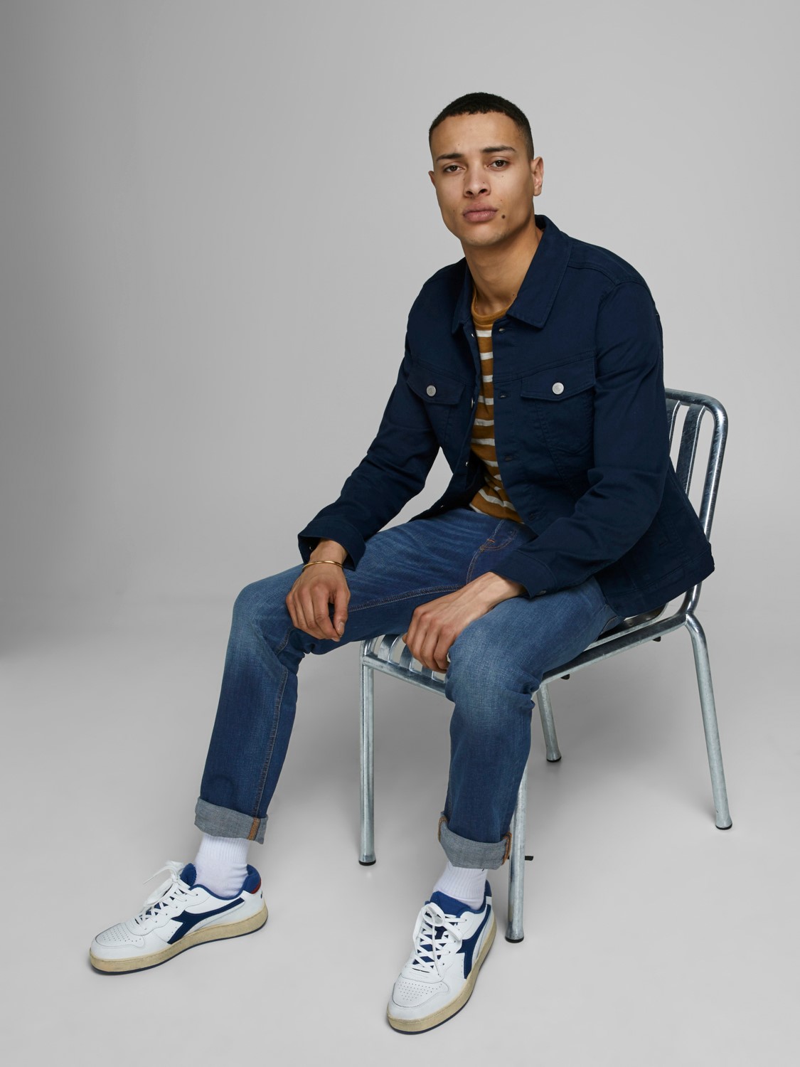 JACK & JONES Tim Original regular fit, heren jeans, denimblauw