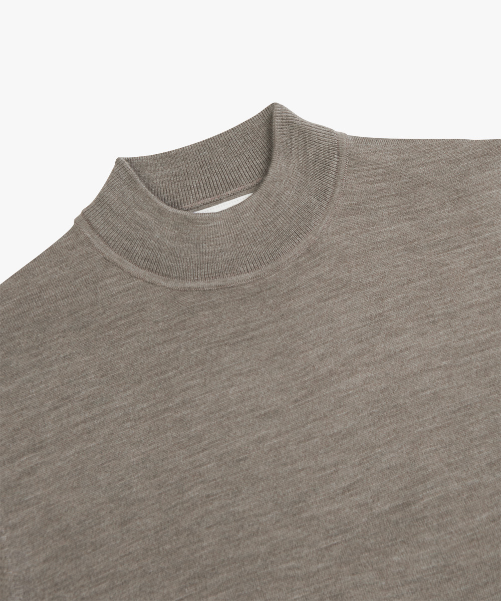 Profuomo heren trui wol, slim fit trui met turtleneck, groen