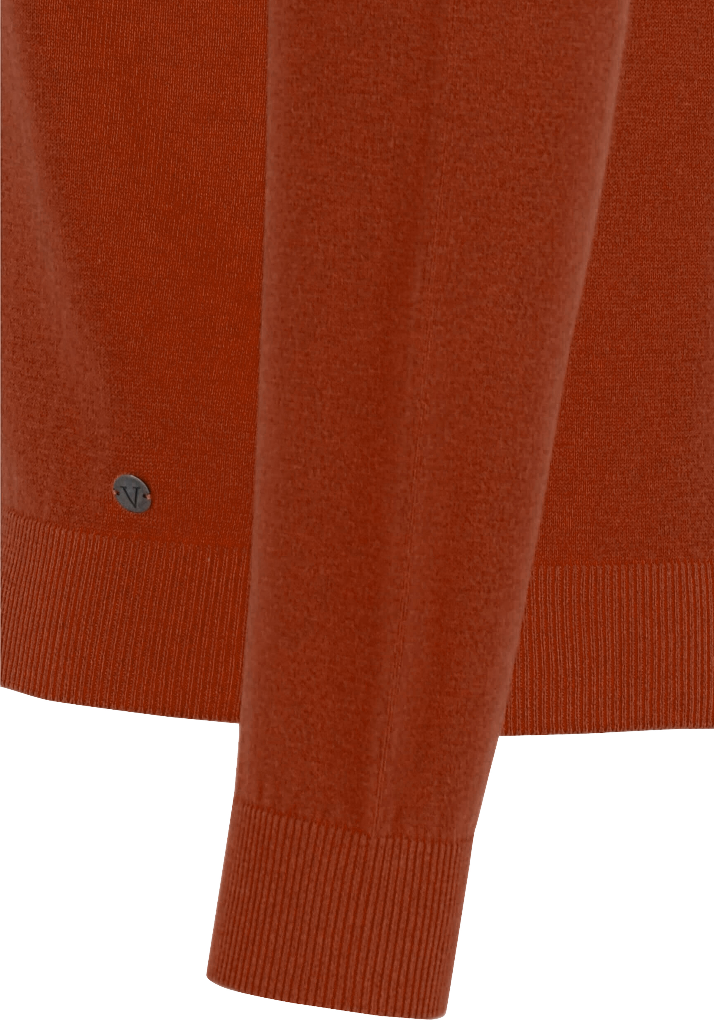 MARVELIS modern fit trui katoen, V-hals, roestbruin
