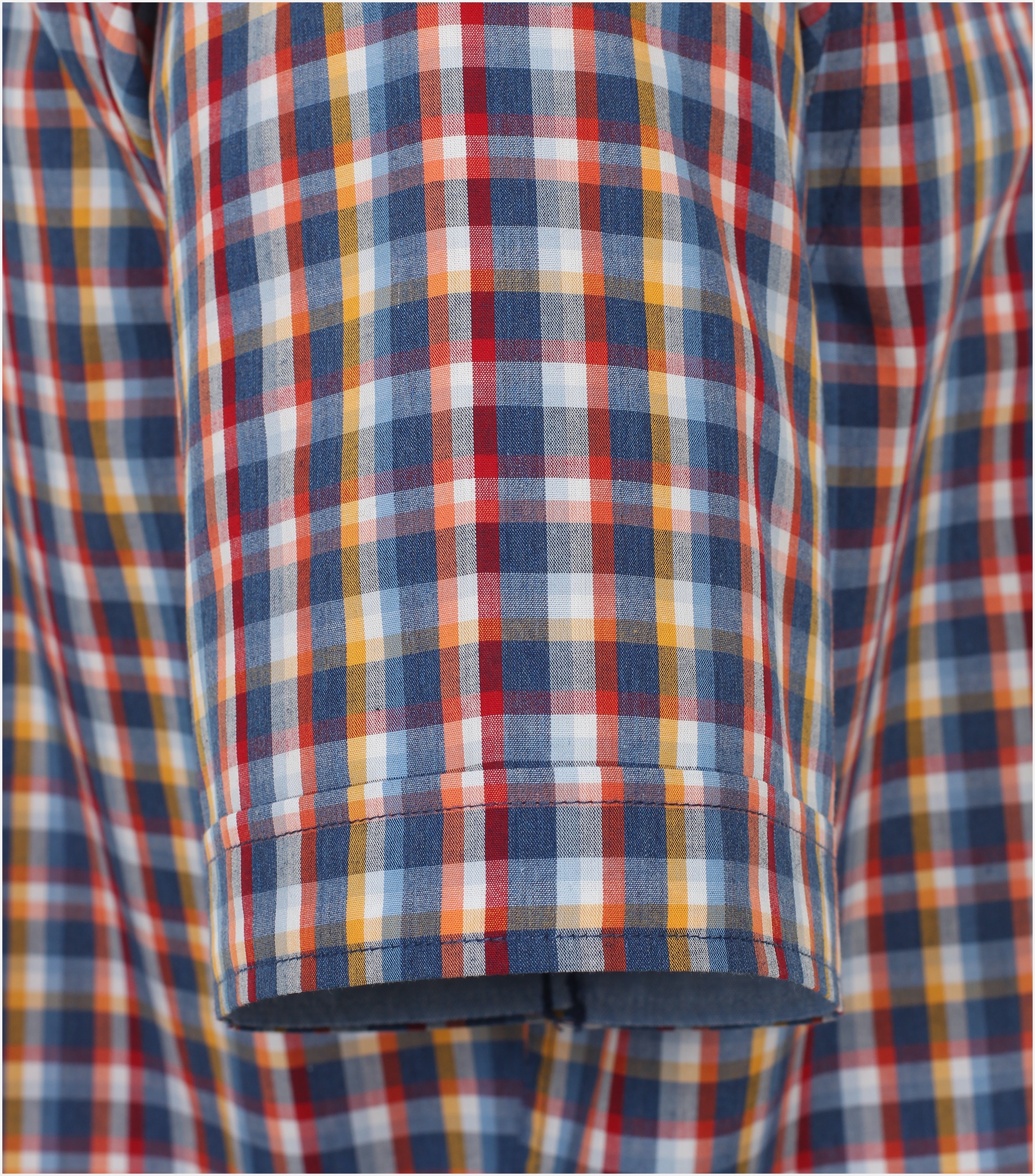 Redmond comfort fit overhemd, korte mouw, popeline, rood geruit