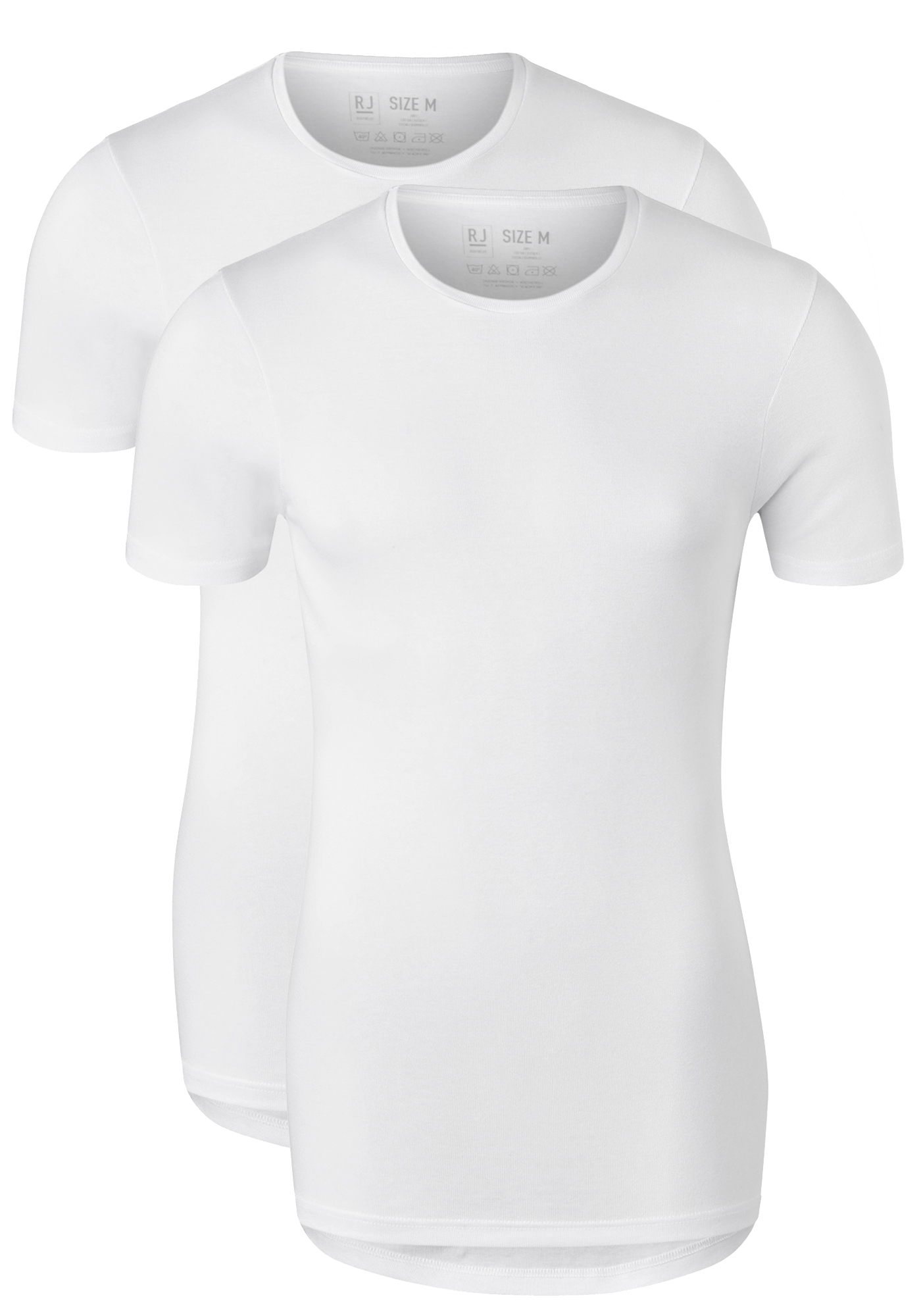 RJ Bodywear Everyday Groningen T-shirts (2-pack), heren rib T-shirts O-hals, wit