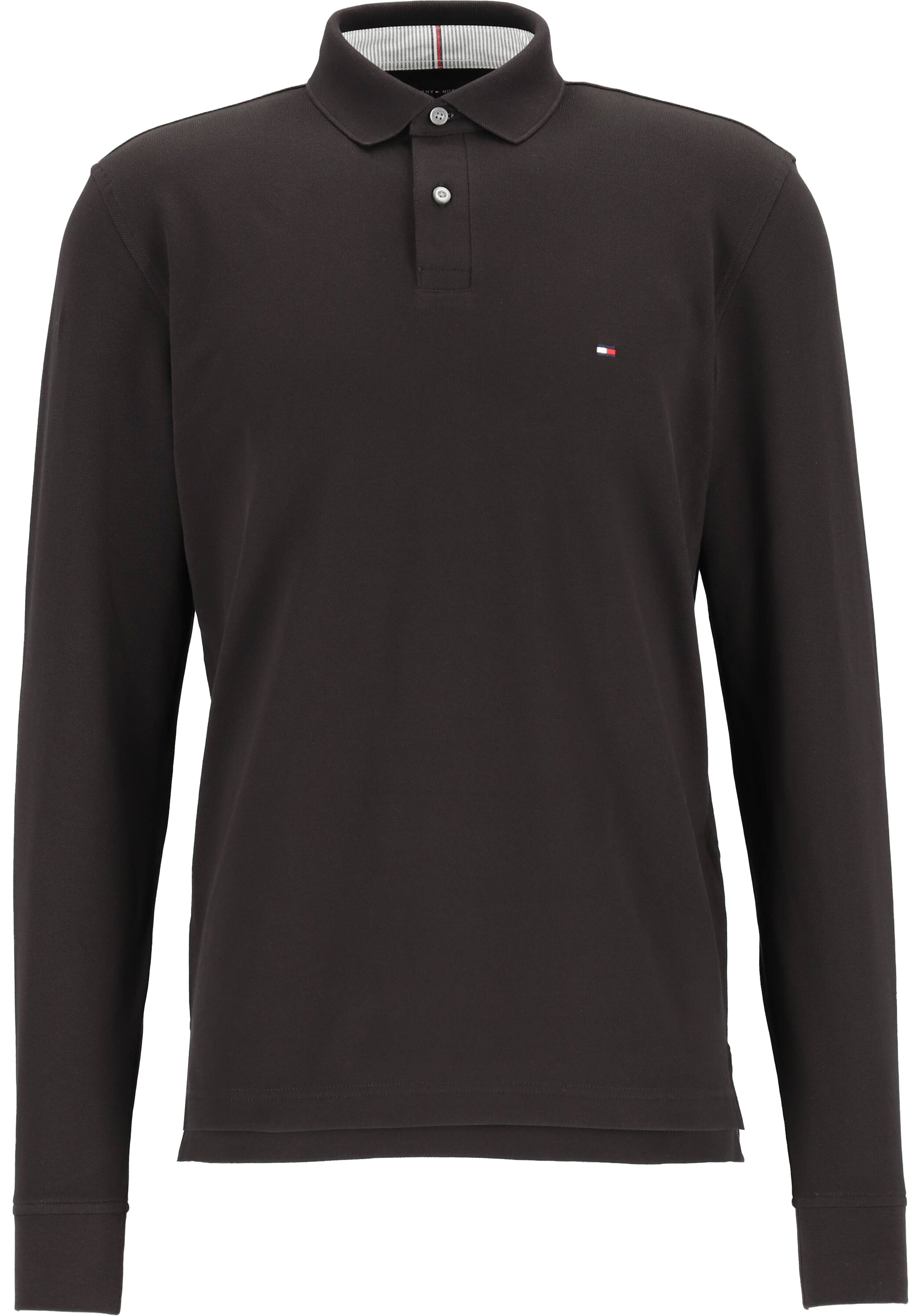 Tommy Hilfiger 1985 regular long sleeve polo, zwart