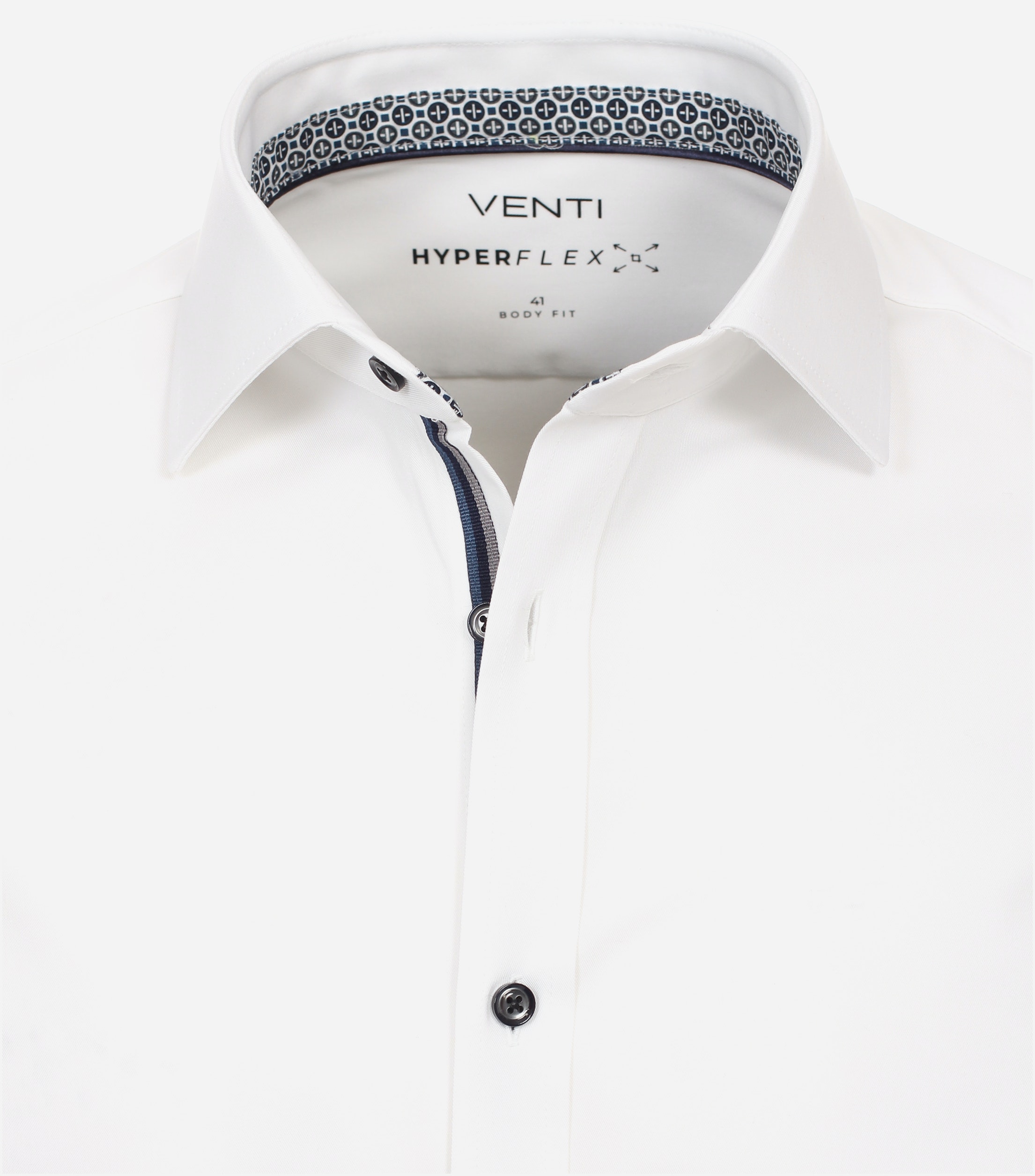 VENTI body fit overhemd, twill, wit