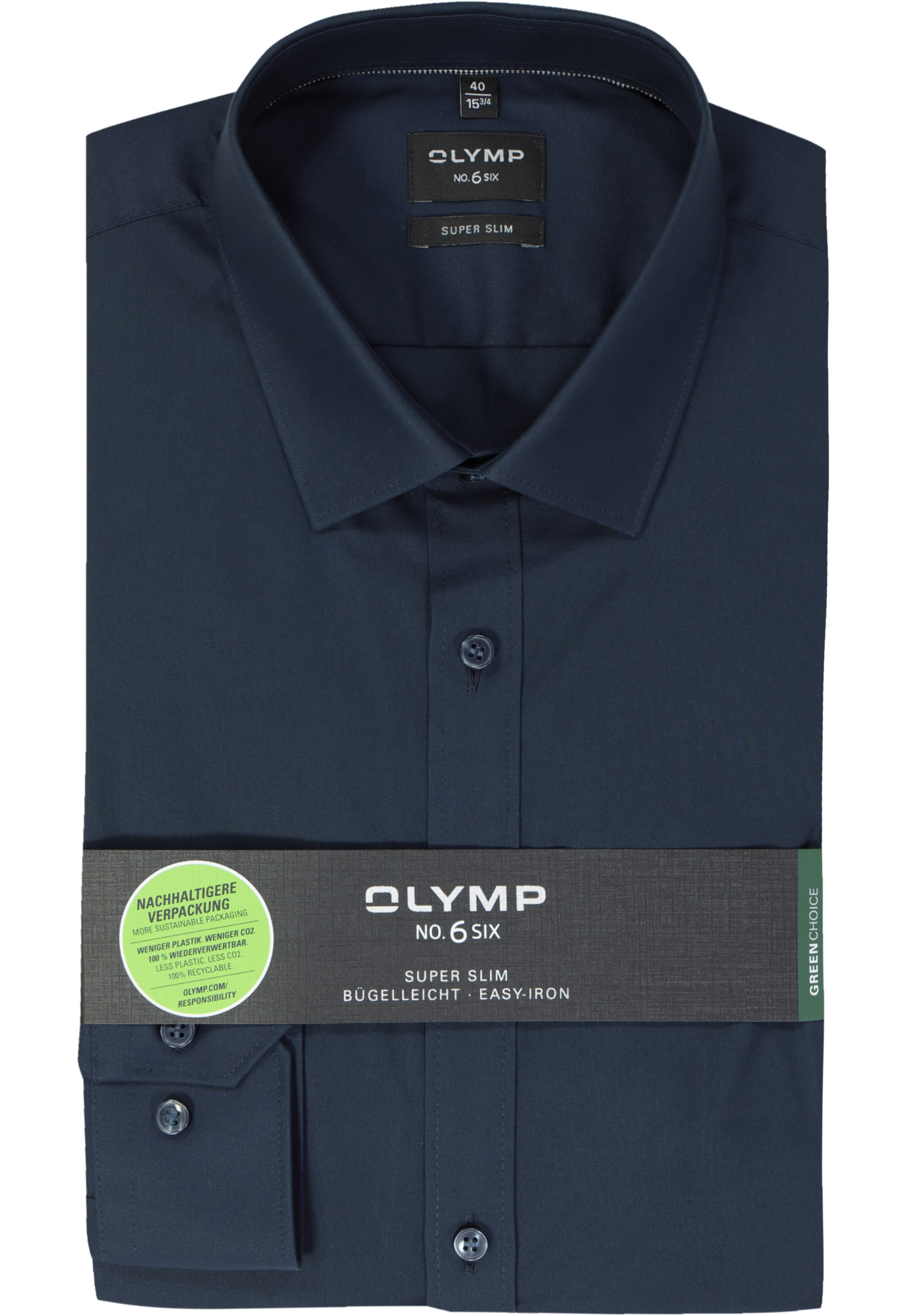 OLYMP No. Six super slim fit overhemd, marine blauw  