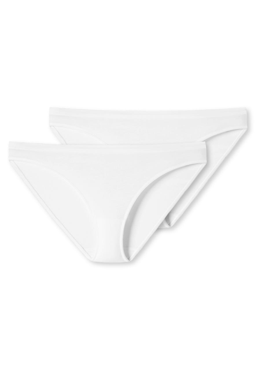 SCHIESSER 95/5 slip (2-pack), dames mini biologisch katoen wit