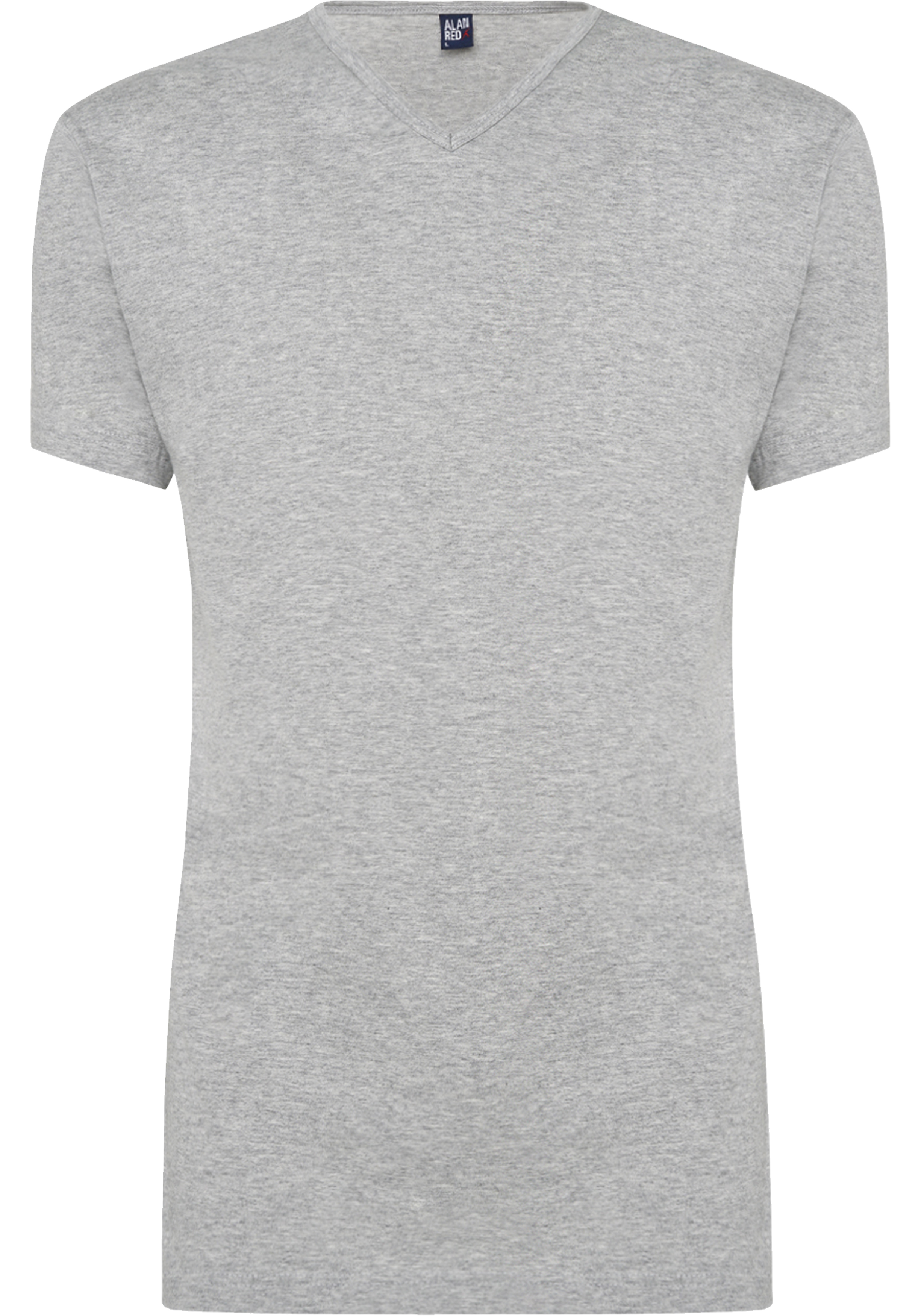 ALAN RED T-shirts Vermont (2-pack), V-hals, wit en  grijs melange