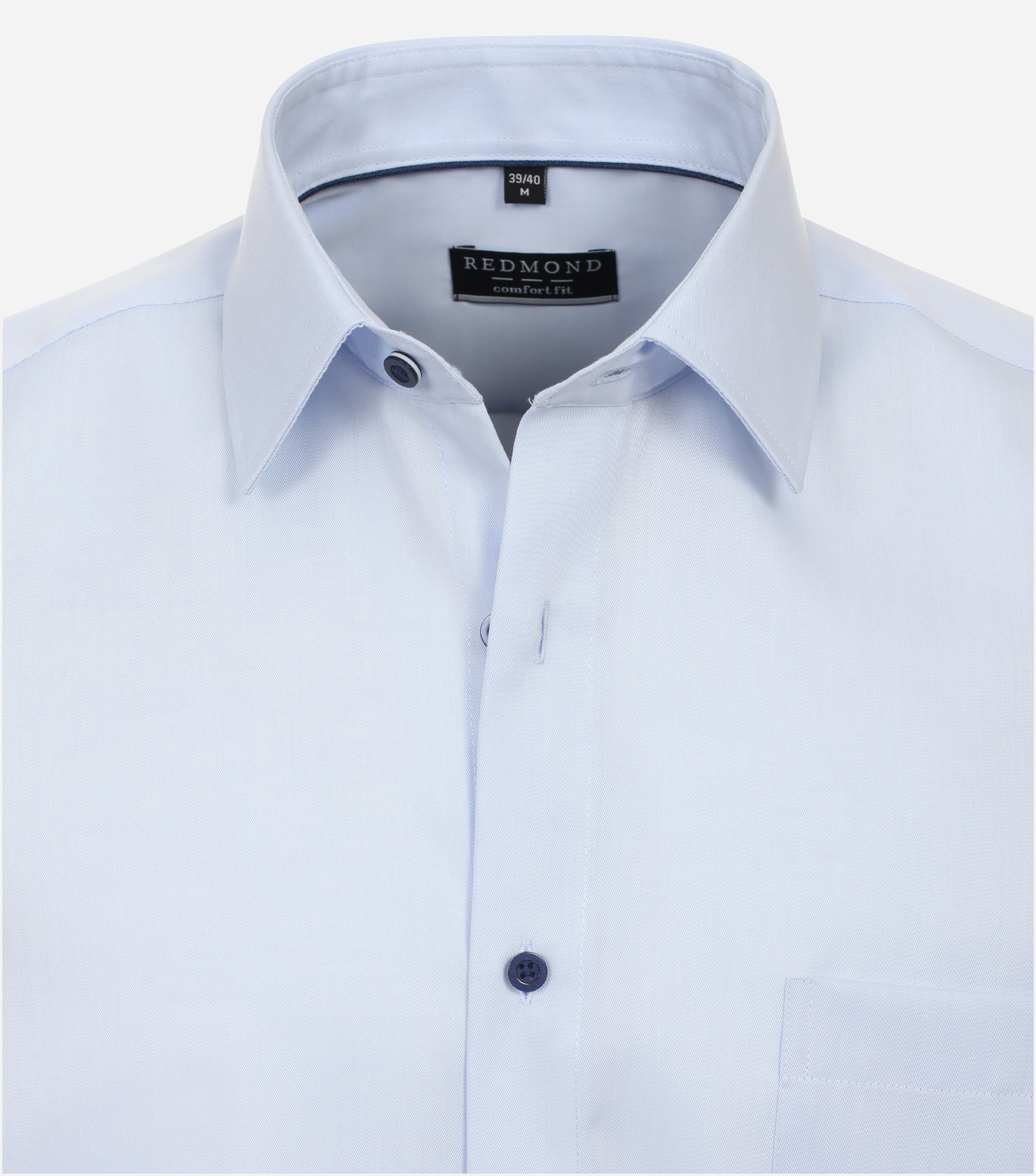 Redmond comfort fit overhemd, popeline, blauw