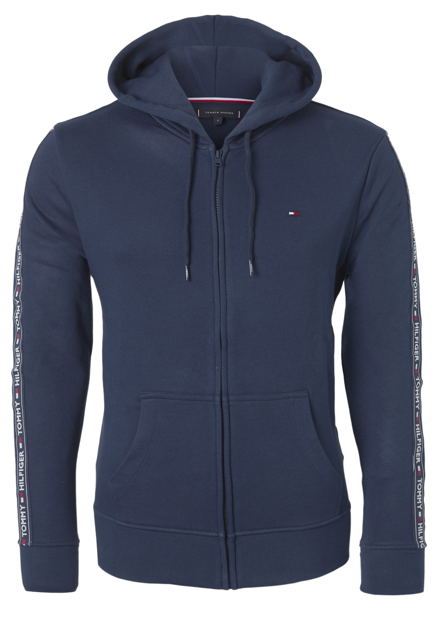 Tommy Hilfiger hoodie jacket, heren sweatvest middeldik, blauw 