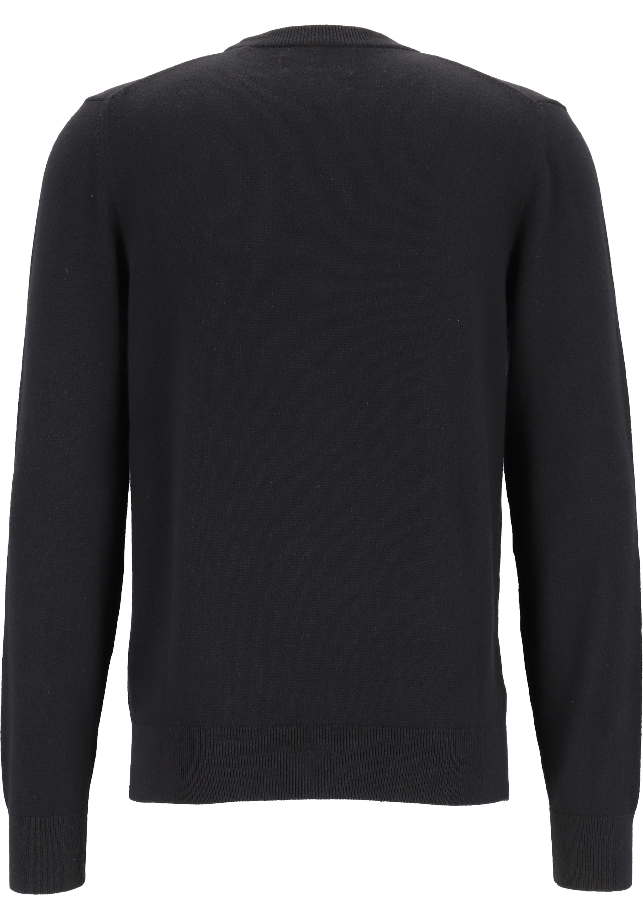 Marc O'Polo regular fit pullover, heren trui wol- met katoenmengsel met O-hals, zwart (middeldik)