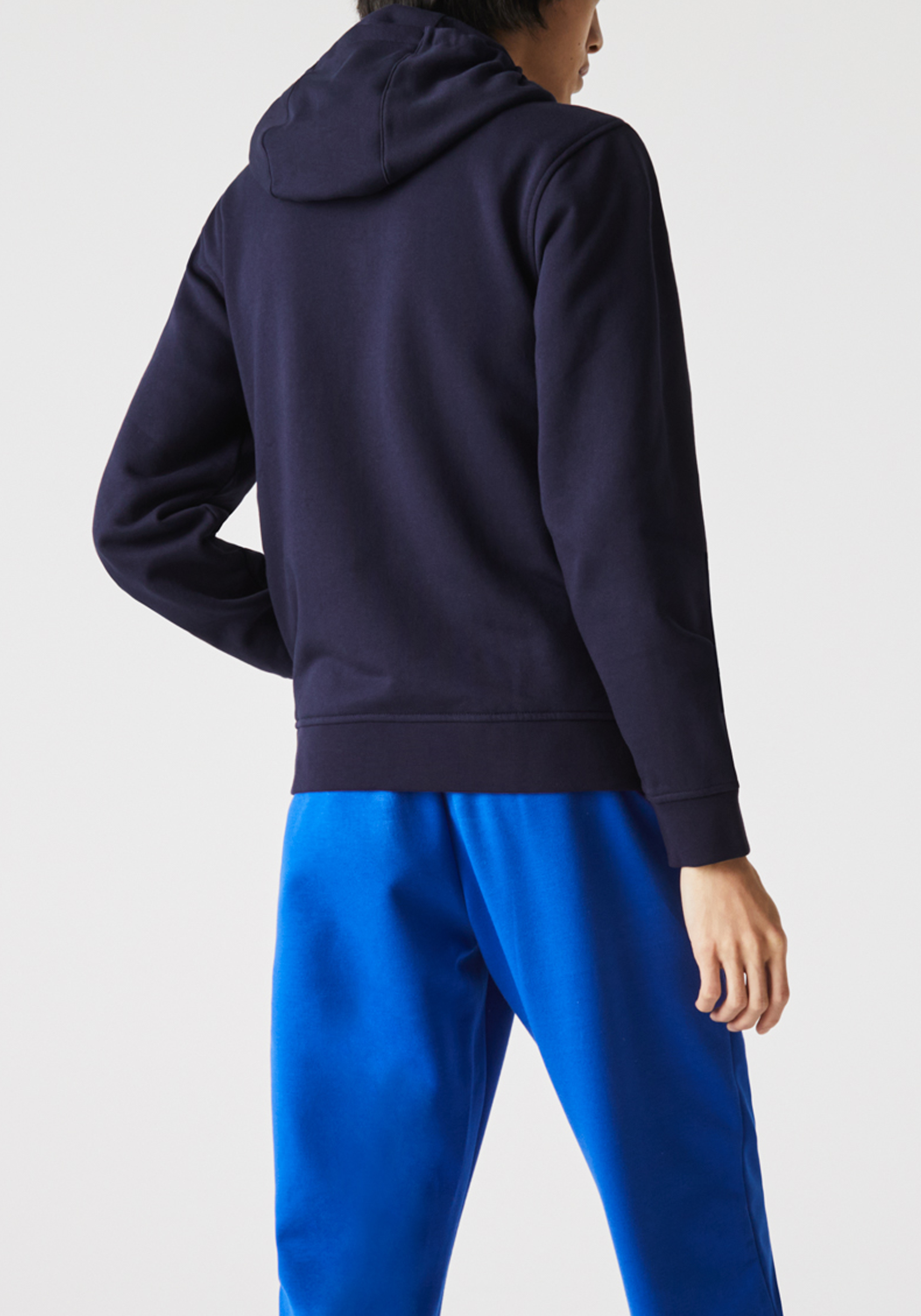 Lacoste heren hoodie sweatsvest, met rits, donkerblauw