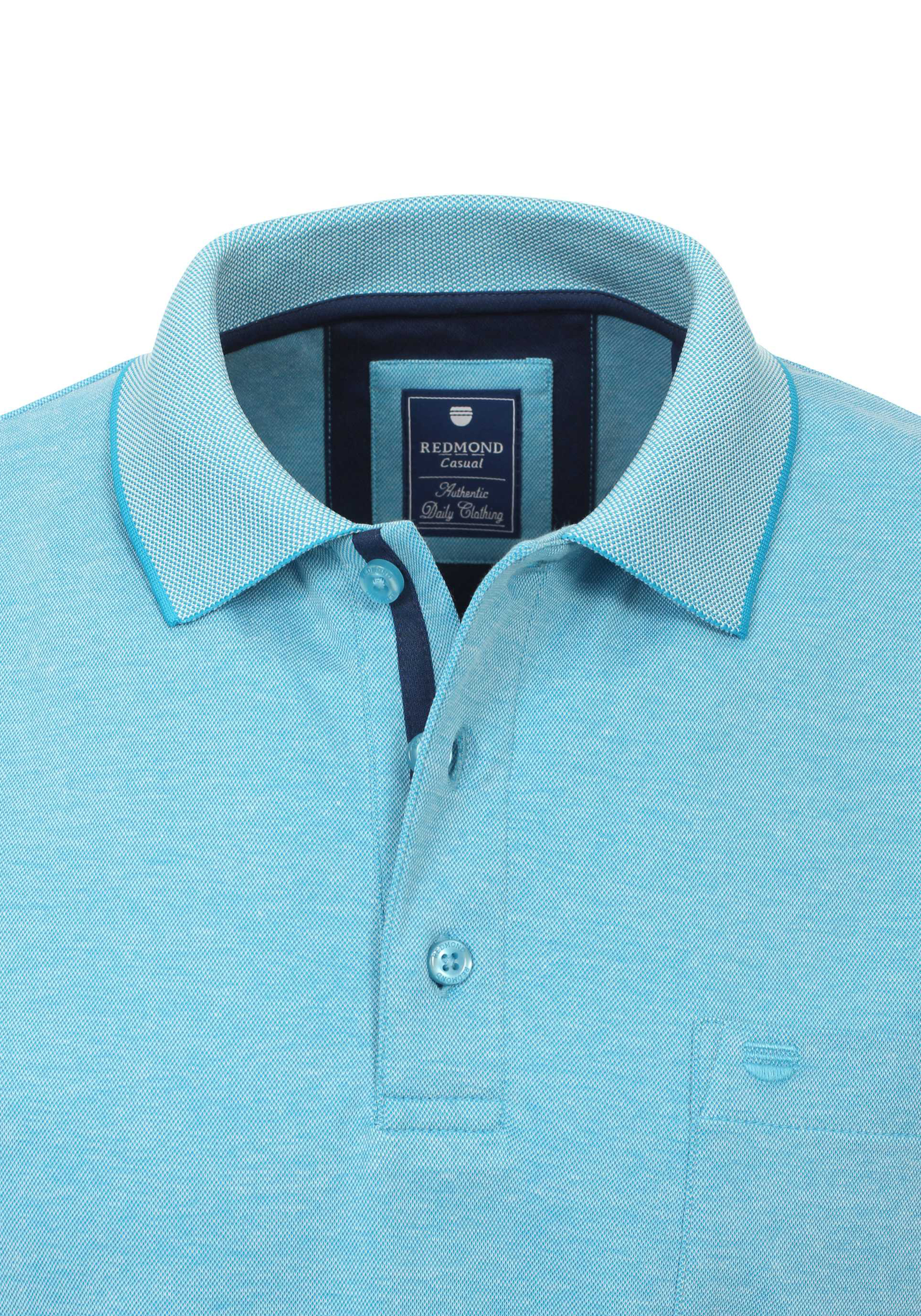 Redmond regular fit poloshirt, turquoise melange