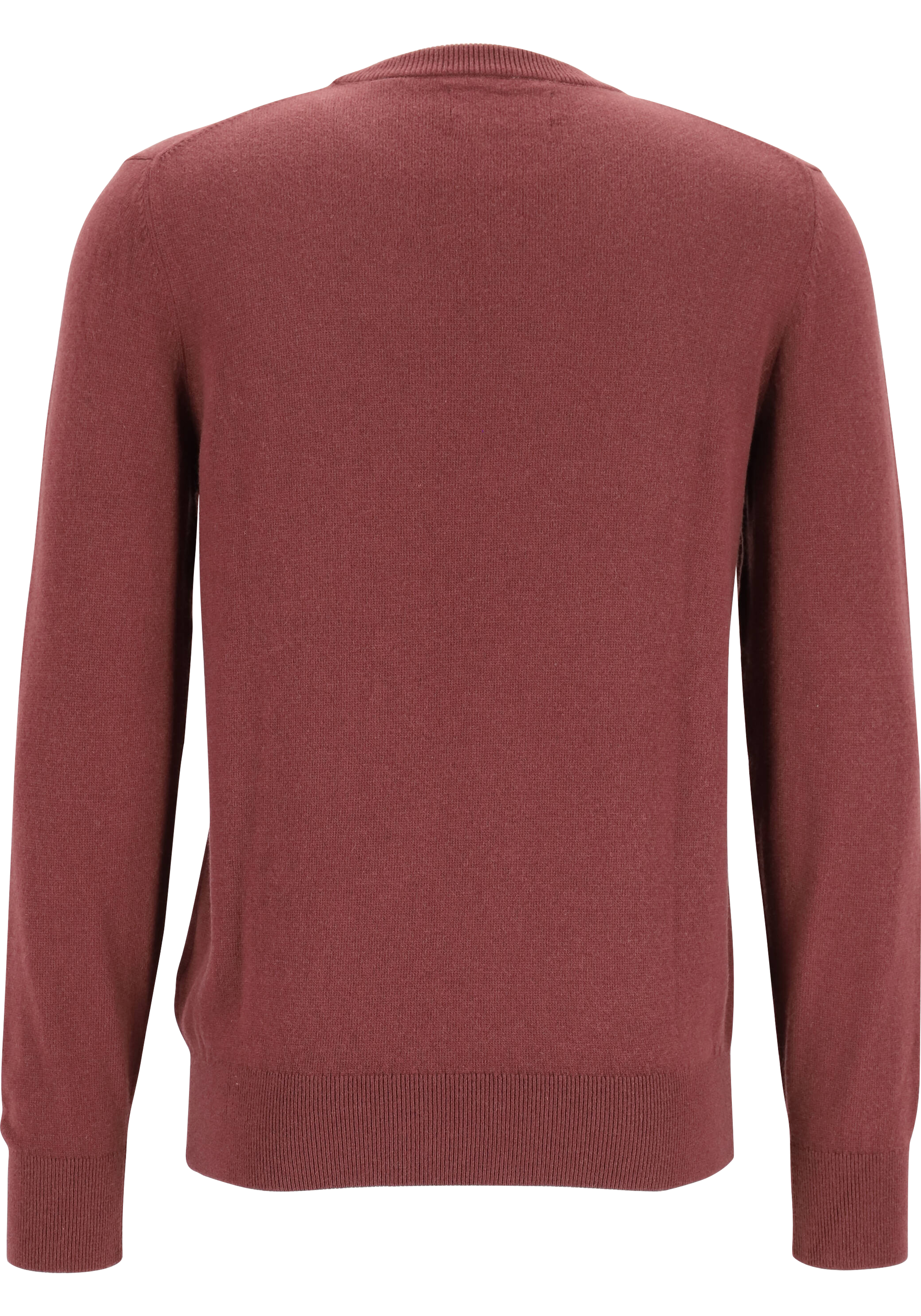 Marc O'Polo regular fit pullover, heren trui wol- met katoenmengsel met O-hals, bordeauxrood (middeldik)