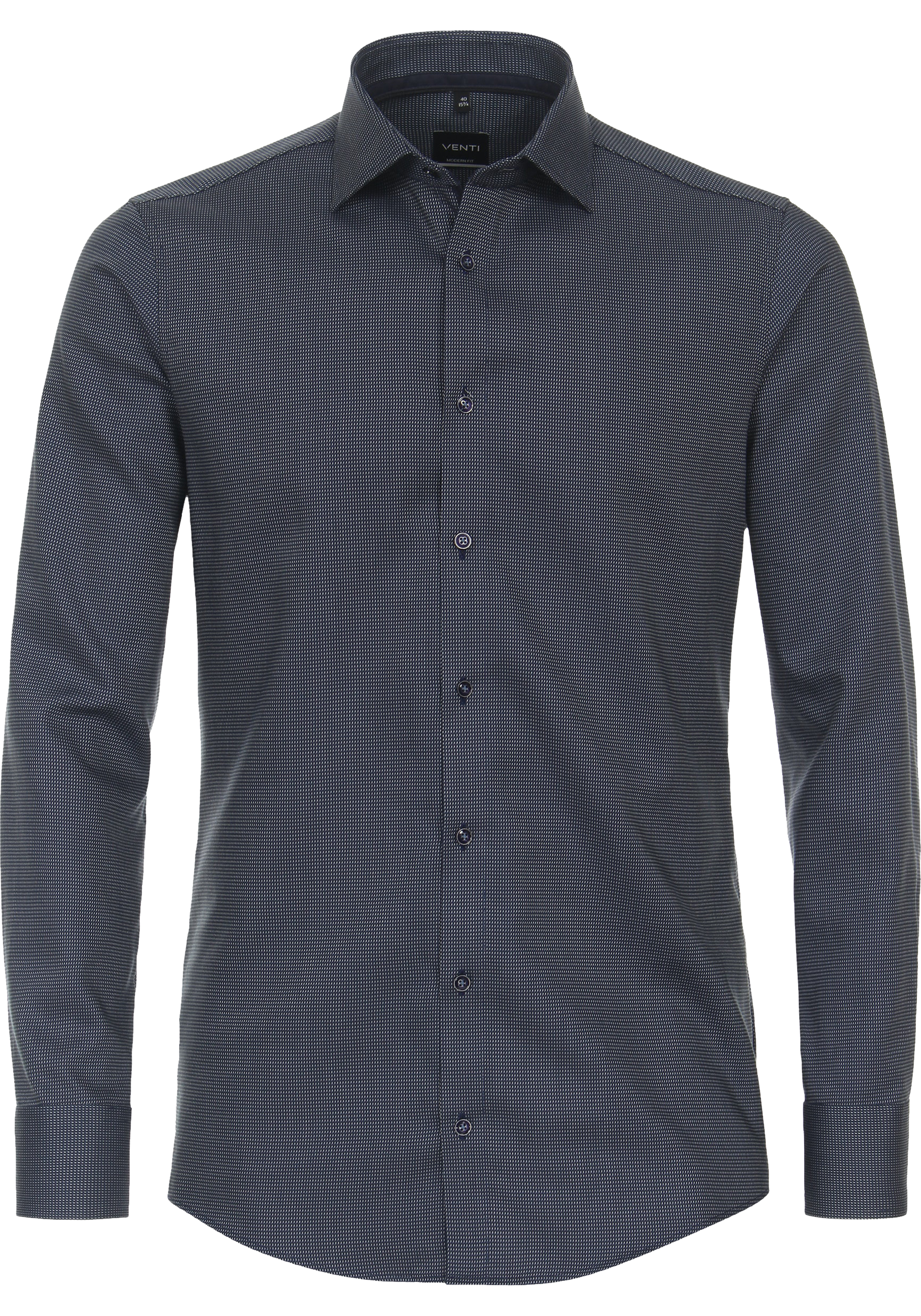 VENTI modern fit overhemd, dobby, blauw
