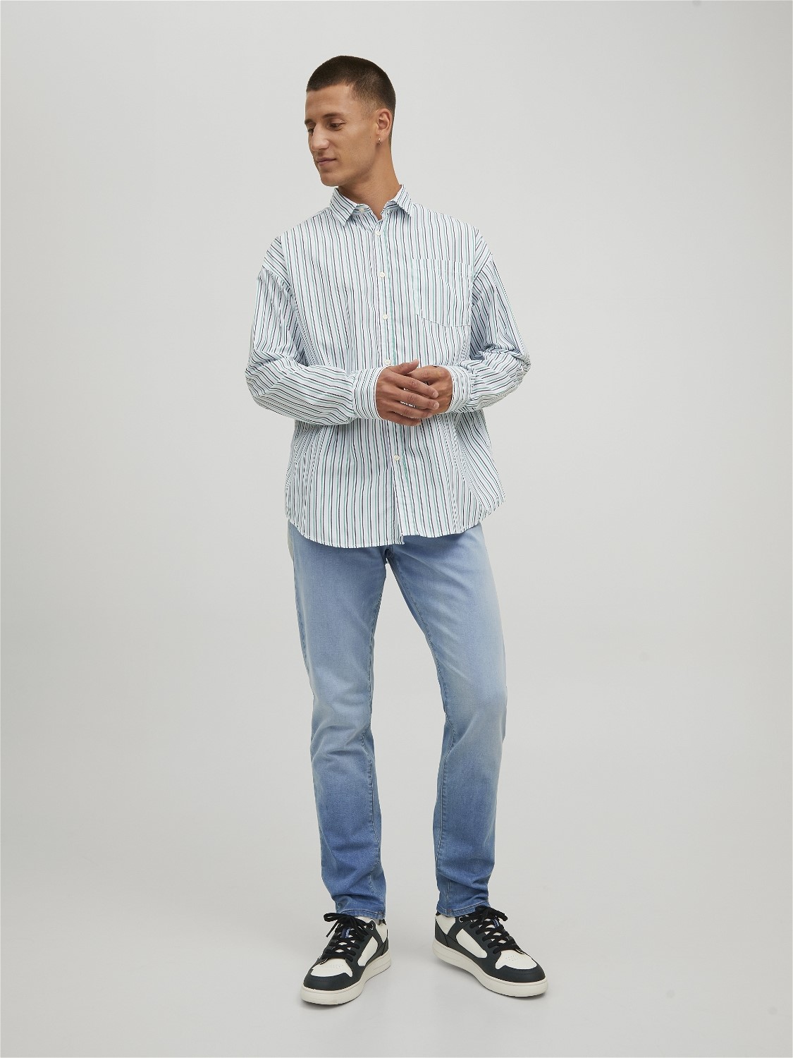 JACK & JONES Glenn Icon loose fit, heren jeans, denimblauw