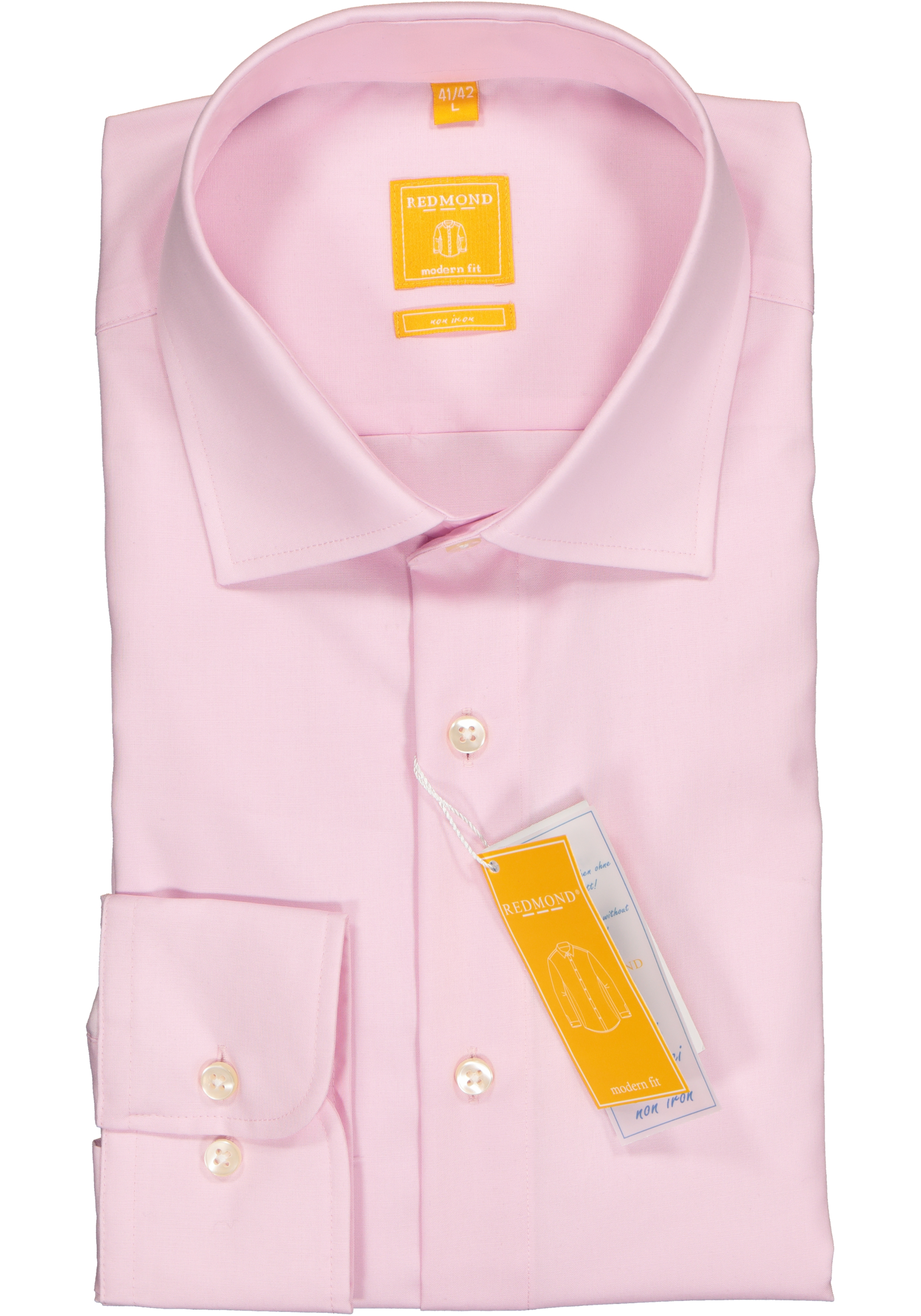 Redmond modern fit overhemd, roze