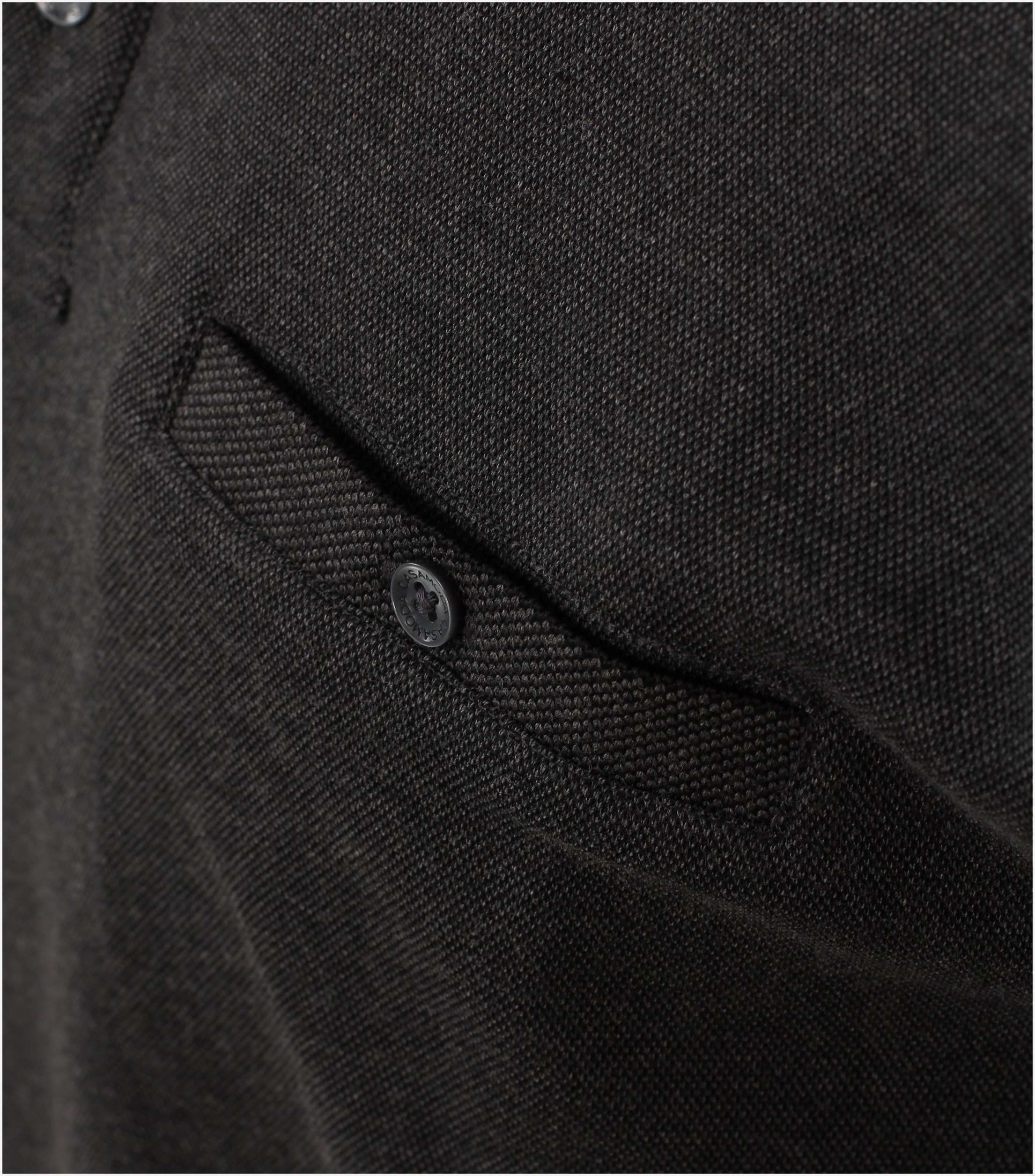 CASA MODA comfort fit polo lange mouw, antracietgrijs melange