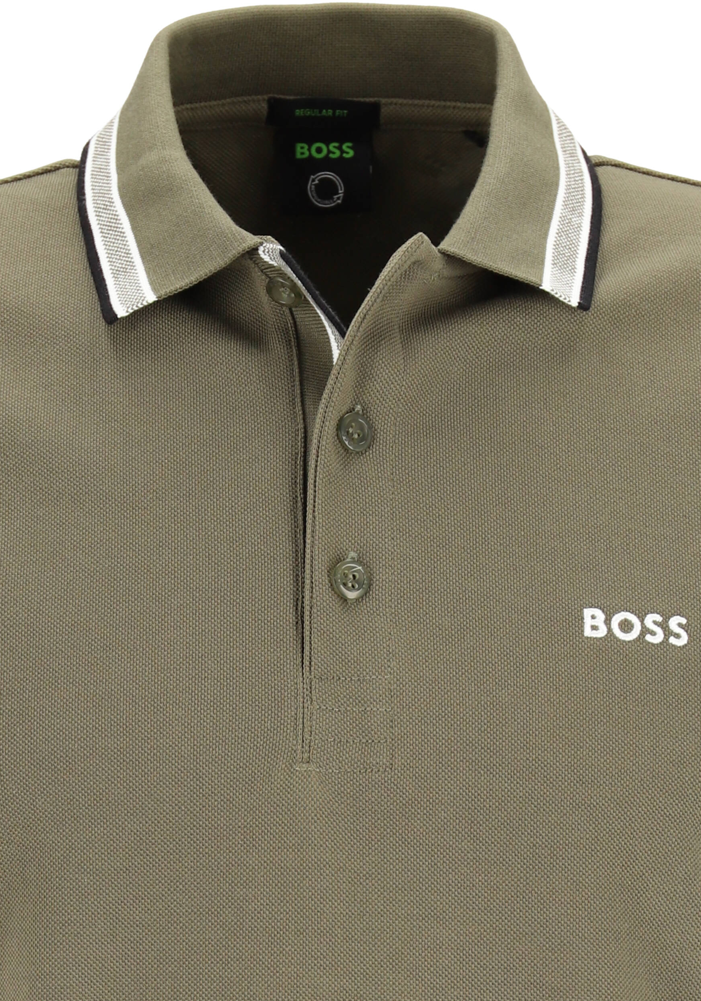 HUGO BOSS Paddy regular fit polo, heren polo korte mouw, groen (contrast)