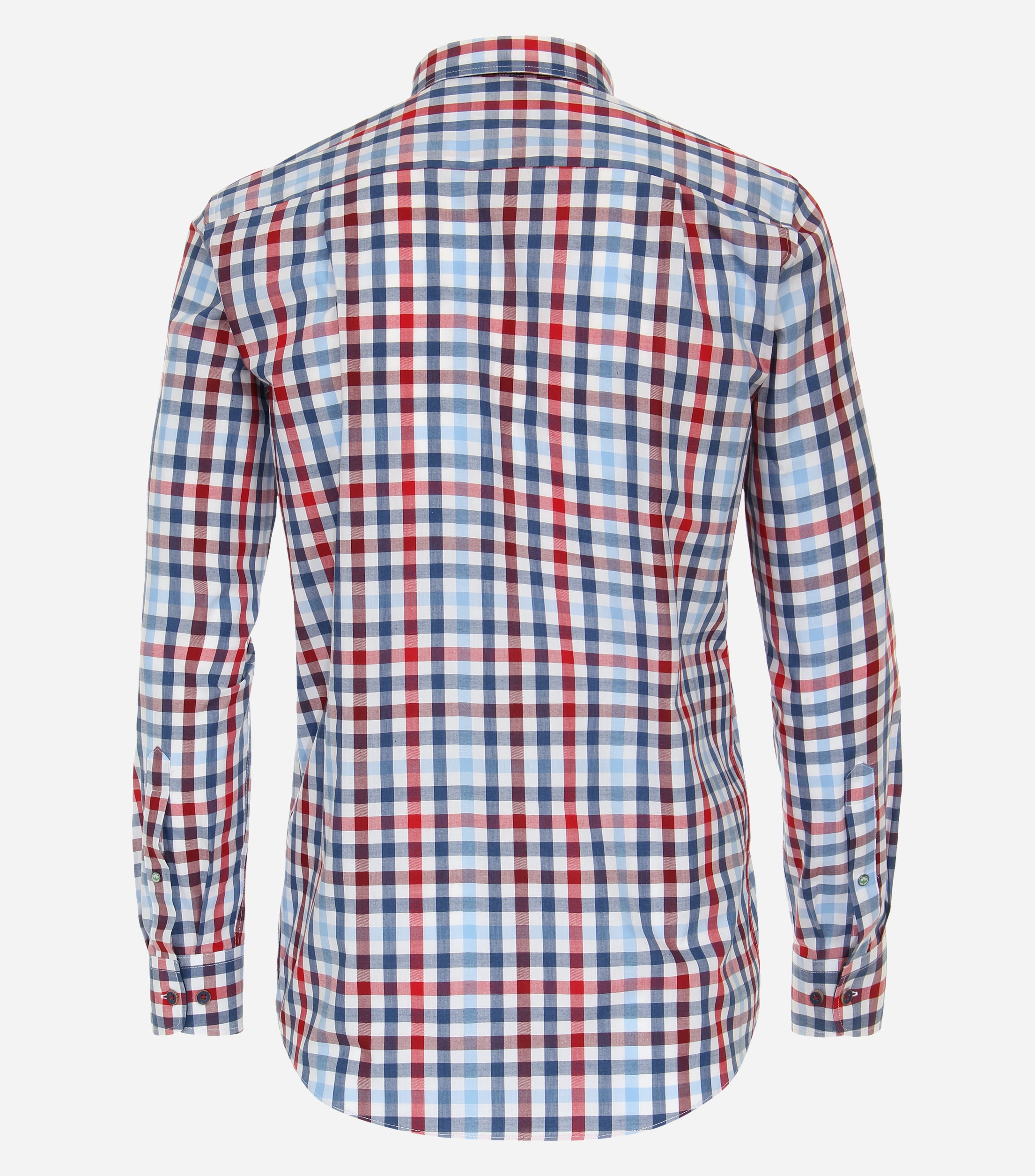 Redmond comfort fit overhemd, popeline, rood geruit