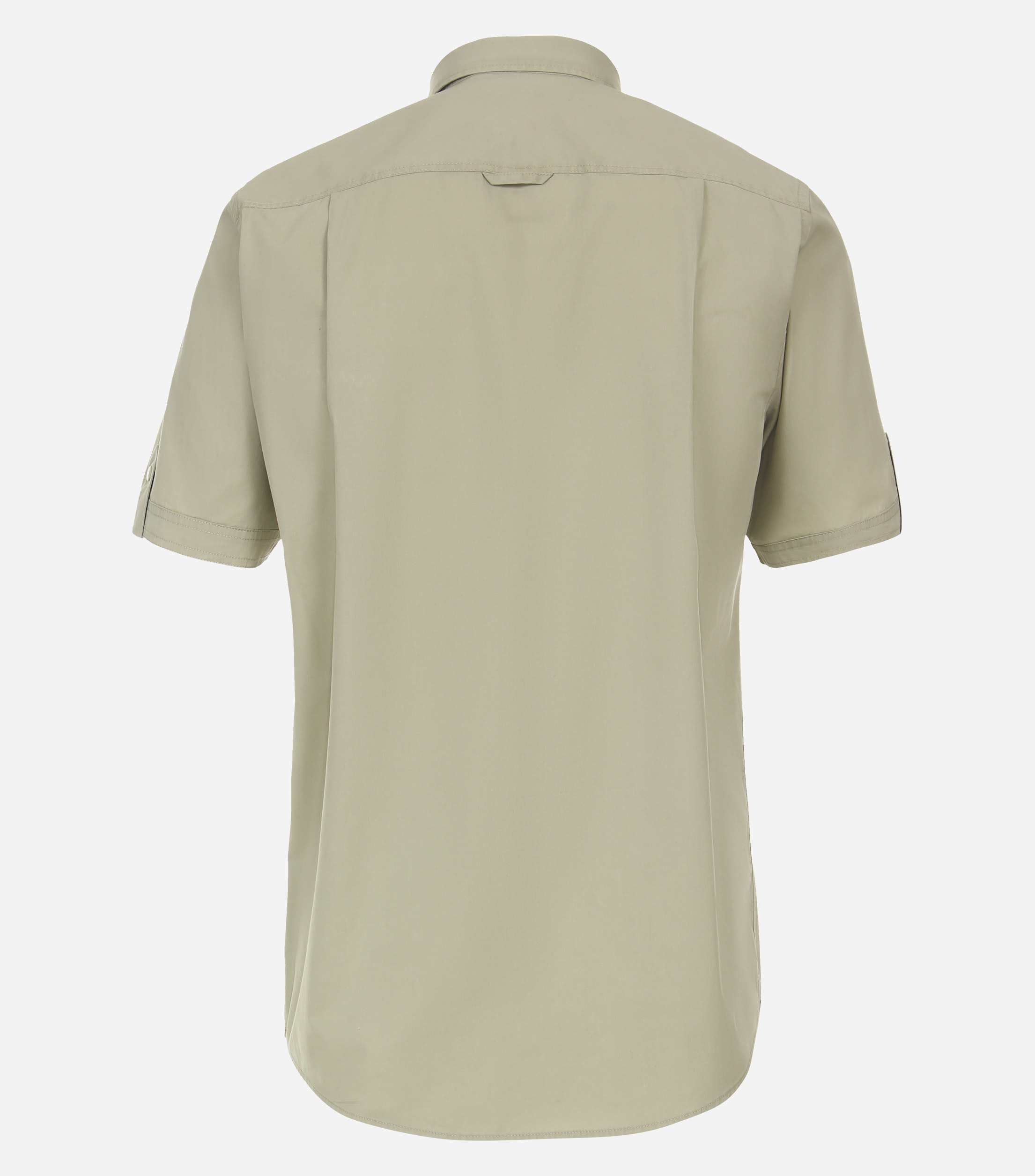 Redmond comfort fit overhemd, korte mouw, popeline, beige