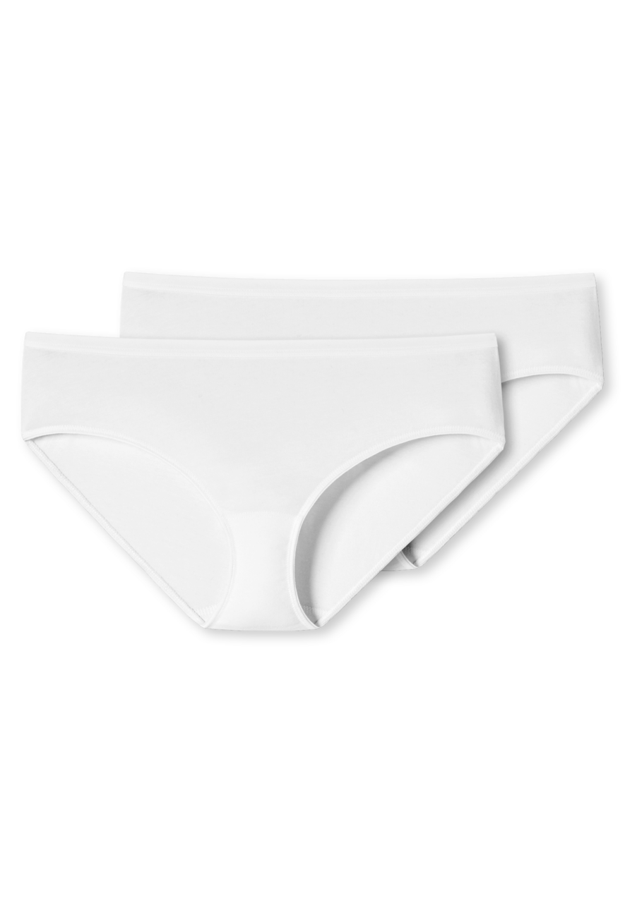 SCHIESSER 95/5 slip (2-pack), dames hipster biologisch katoen wit