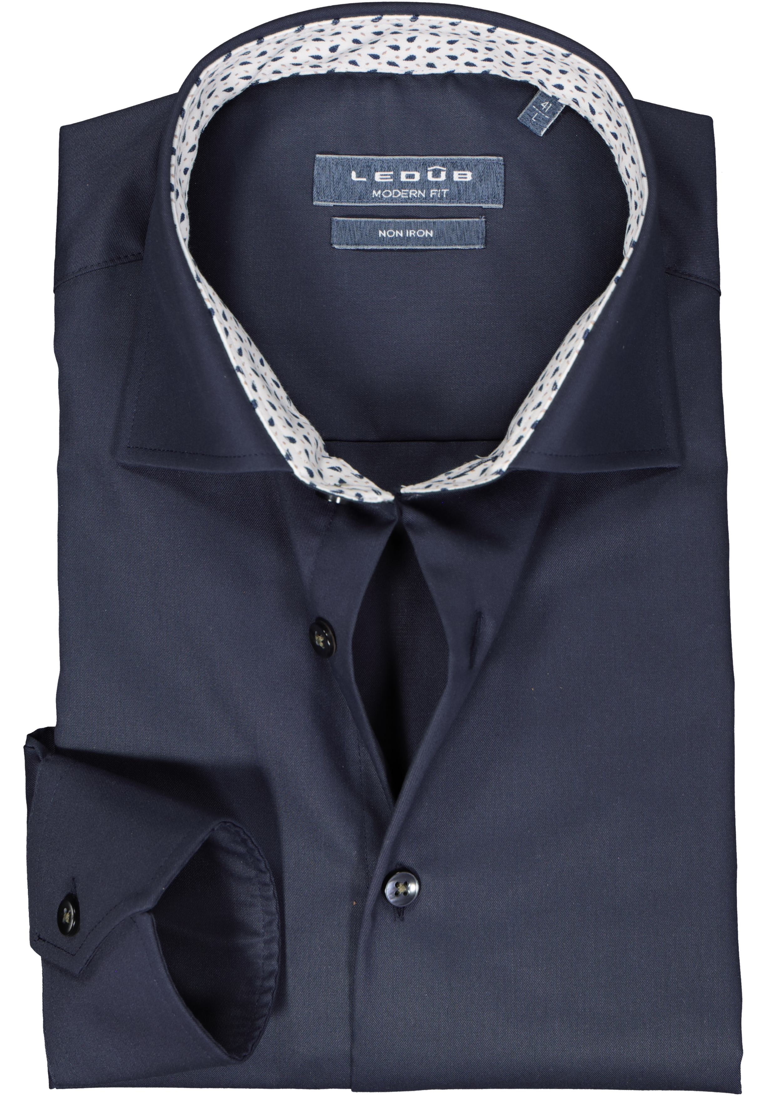 Ledub modern fit overhemd, donkerblauw