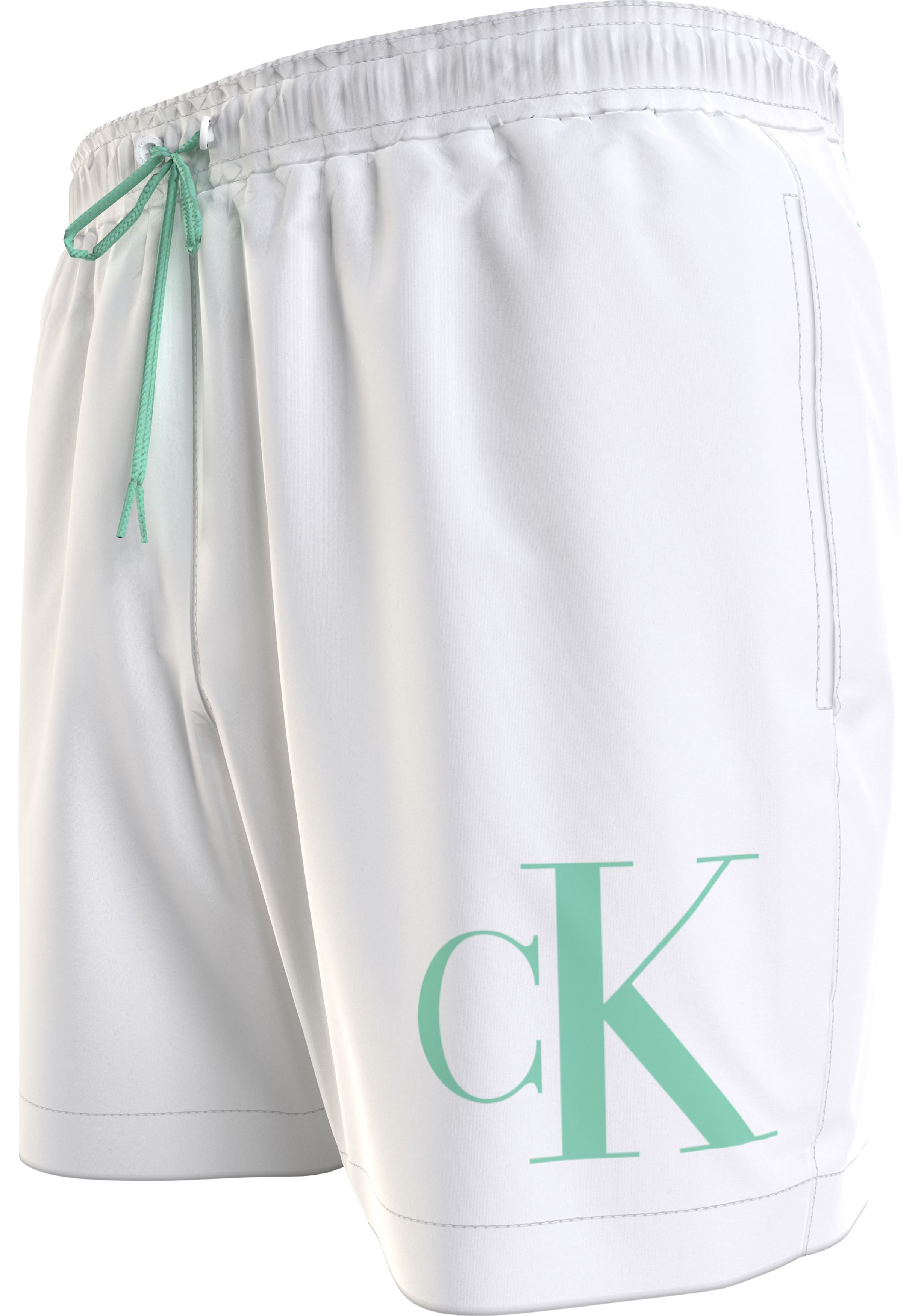 Calvin Klein Medium Drawstring swimshort, heren zwembroek, wit