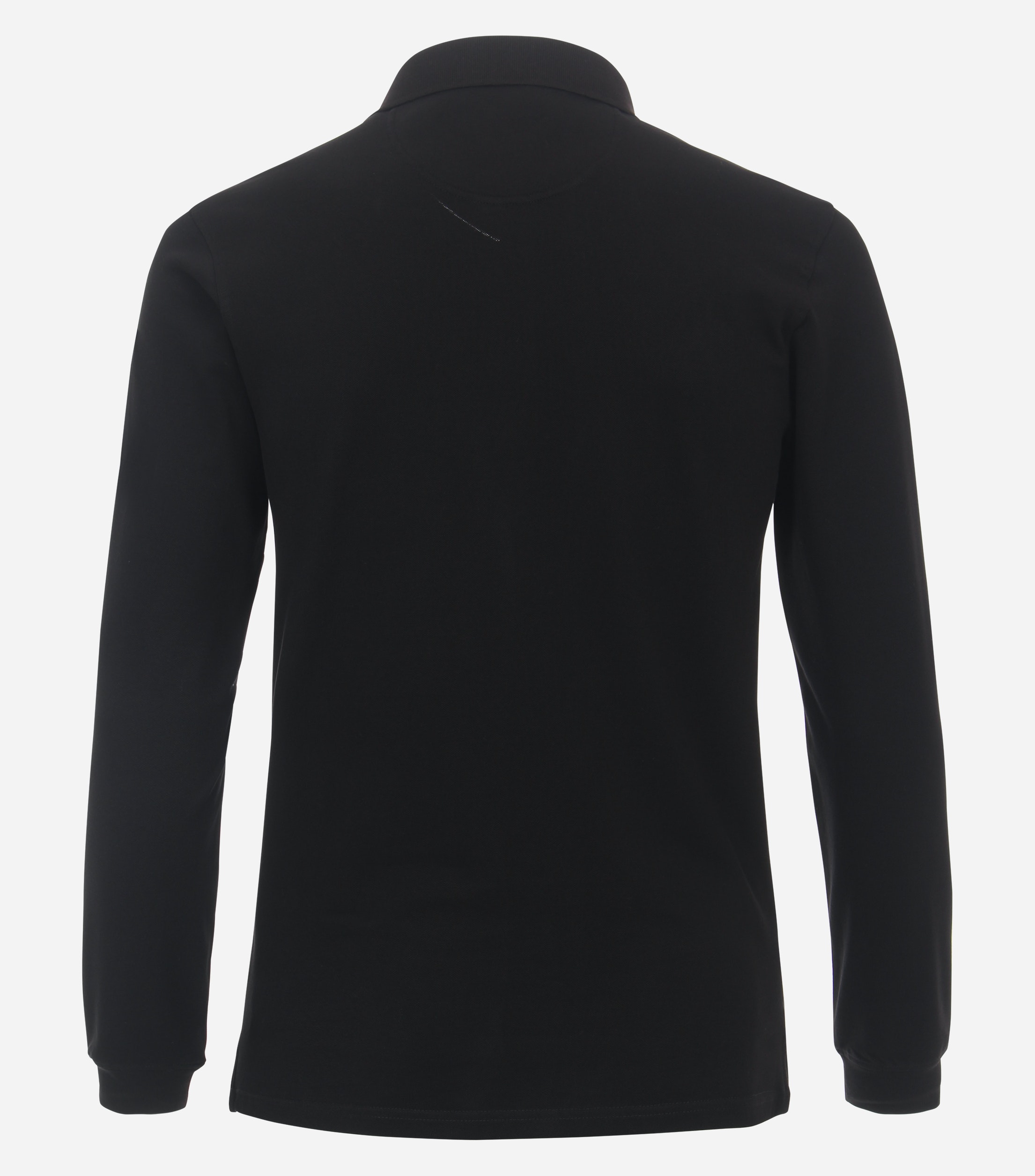 CASA MODA comfort fit polo lange mouw, zwart