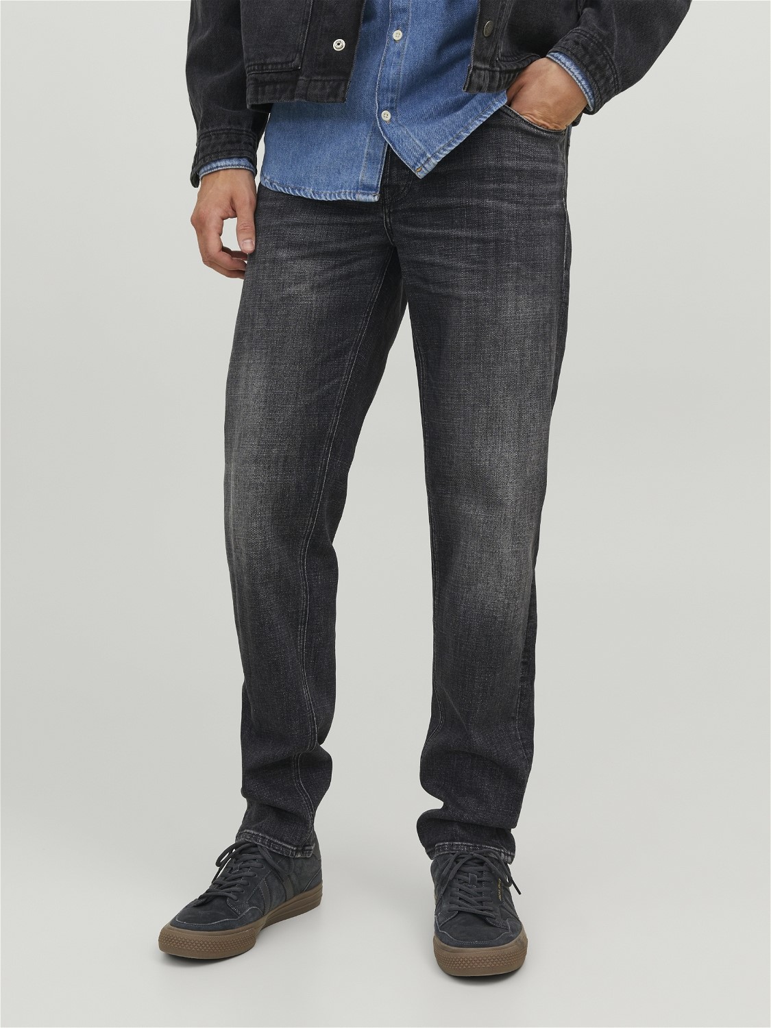 JACK & JONES Mike Original Jos regular fit, heren jeans, zwart denim