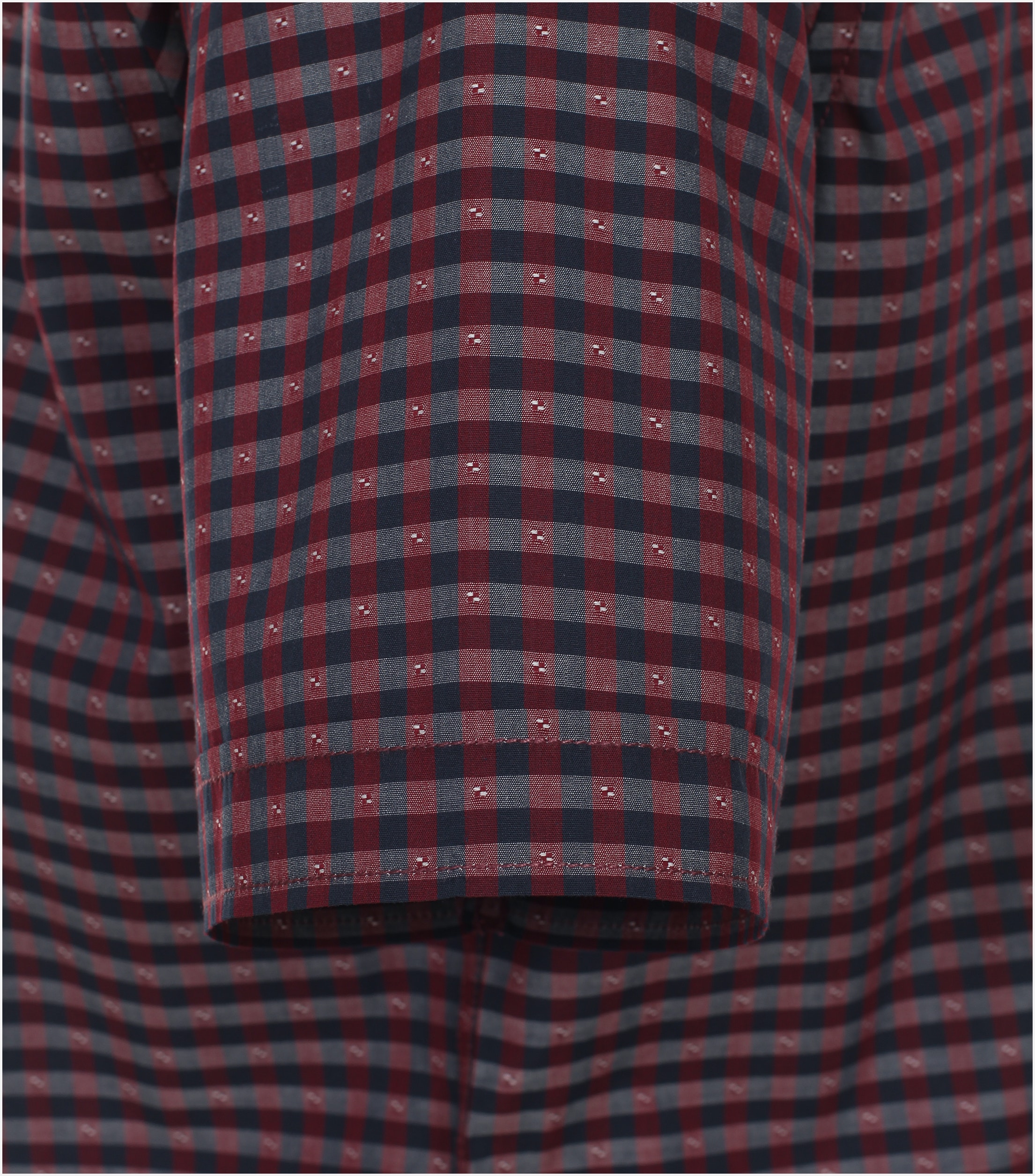 CASA MODA Sport comfort fit overhemd, korte mouw, dobby, rood geruit
