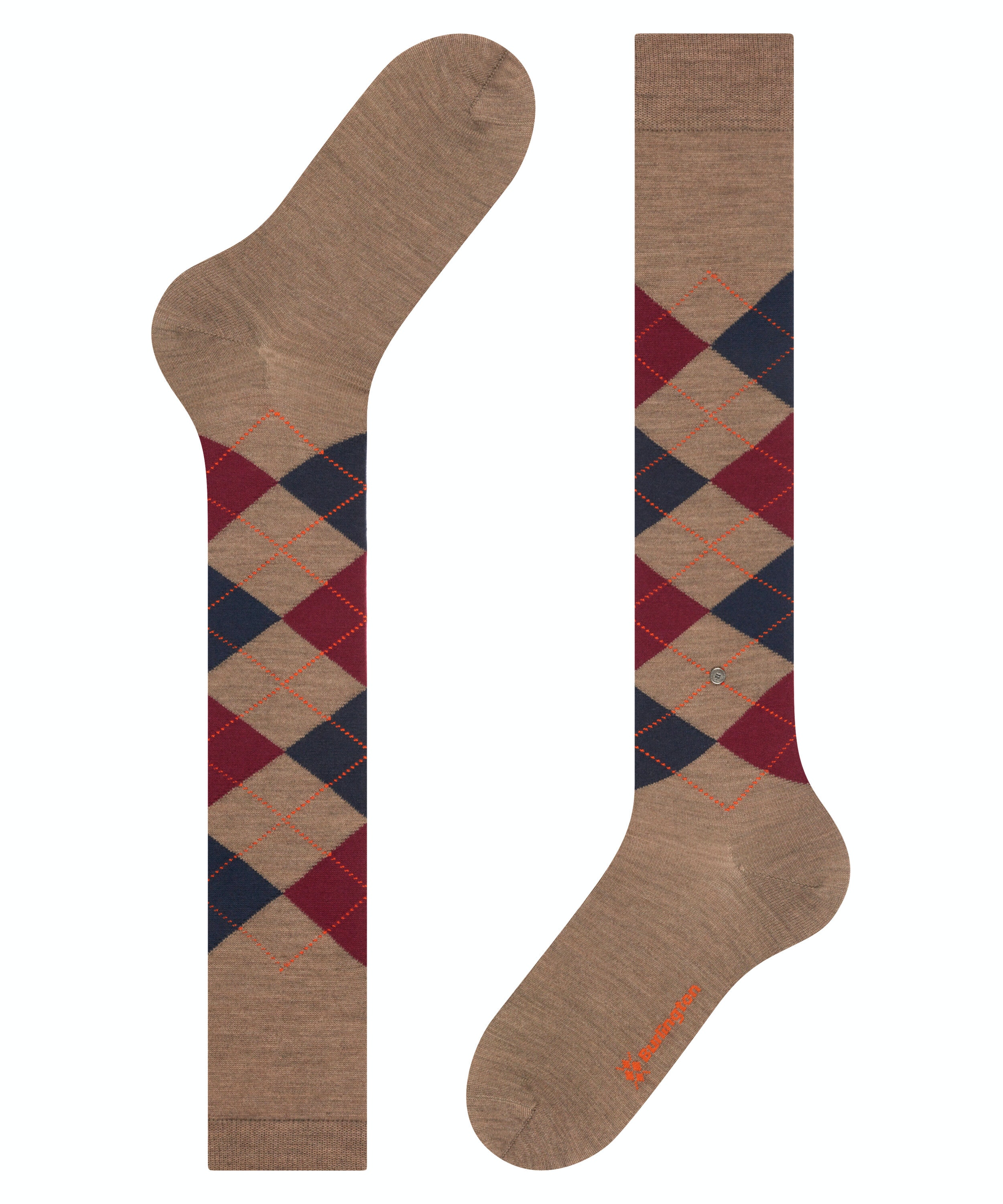 Burlington Edinburgh heren kniekousen, beige (pebble)
