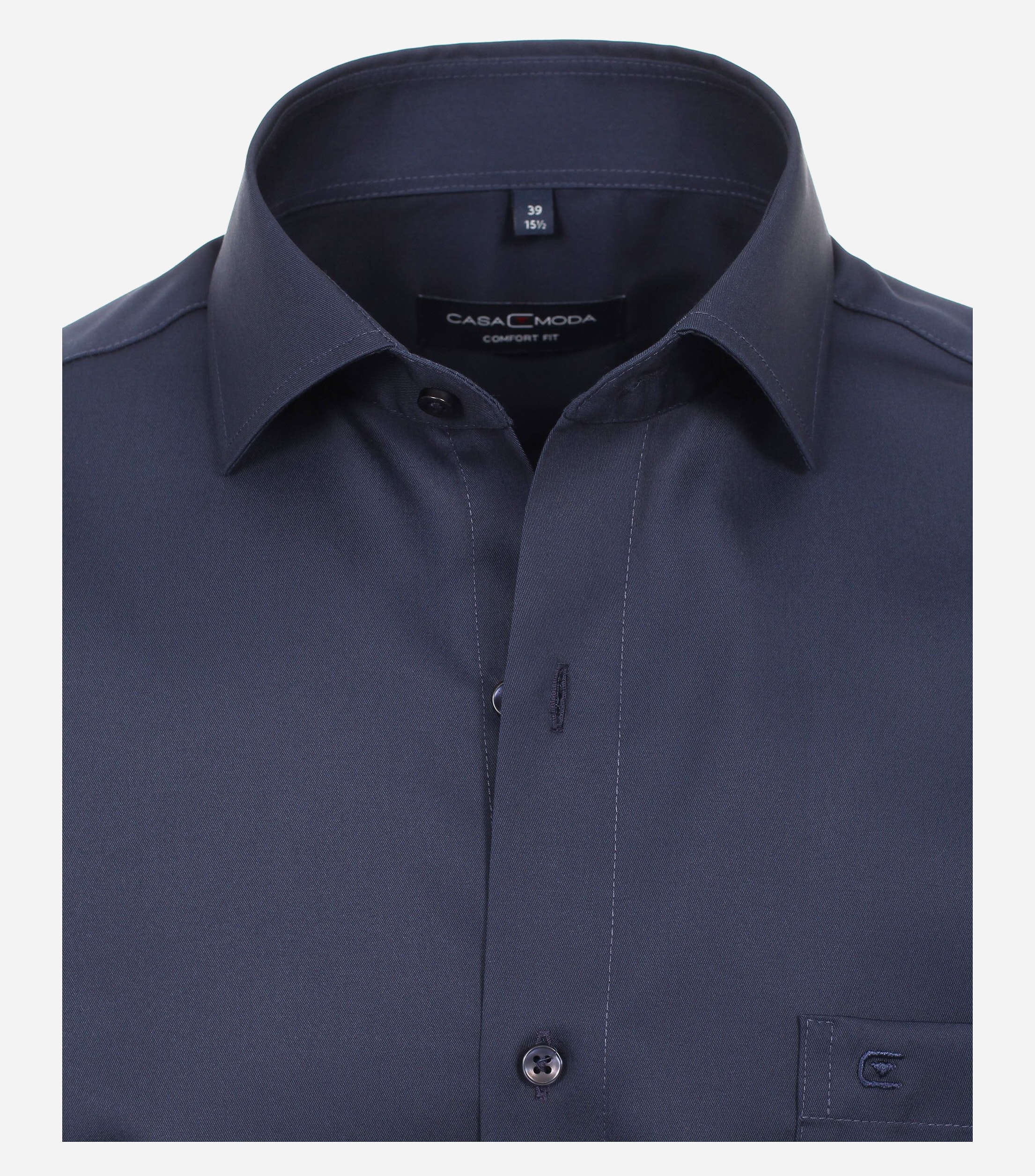 CASA MODA comfort fit overhemd, mouwlengte 7, twill, blauw