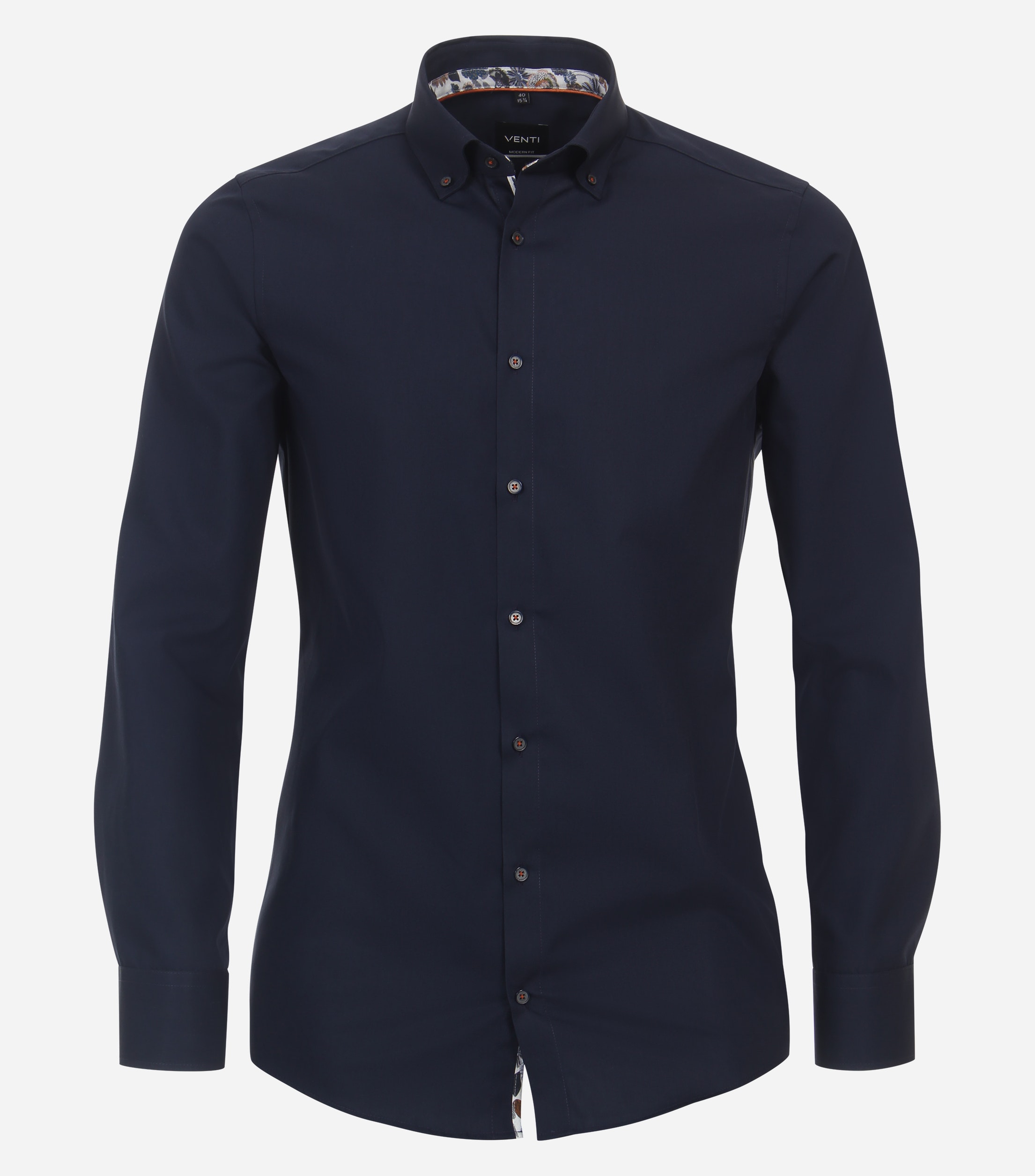 VENTI modern fit overhemd, mouwlengte 7, popeline, blauw