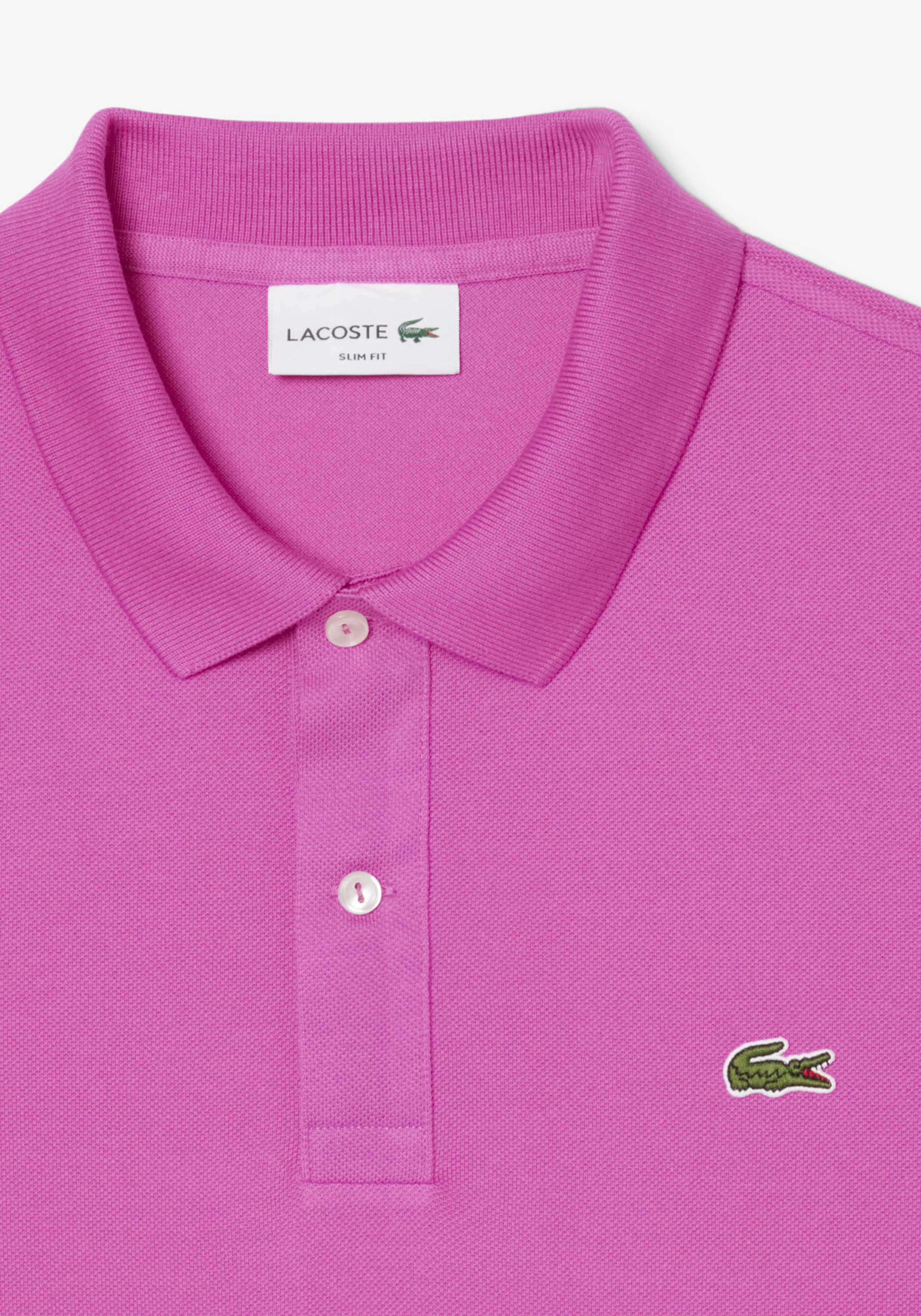 Lacoste Slim Fit polo, malva fuchsia roze