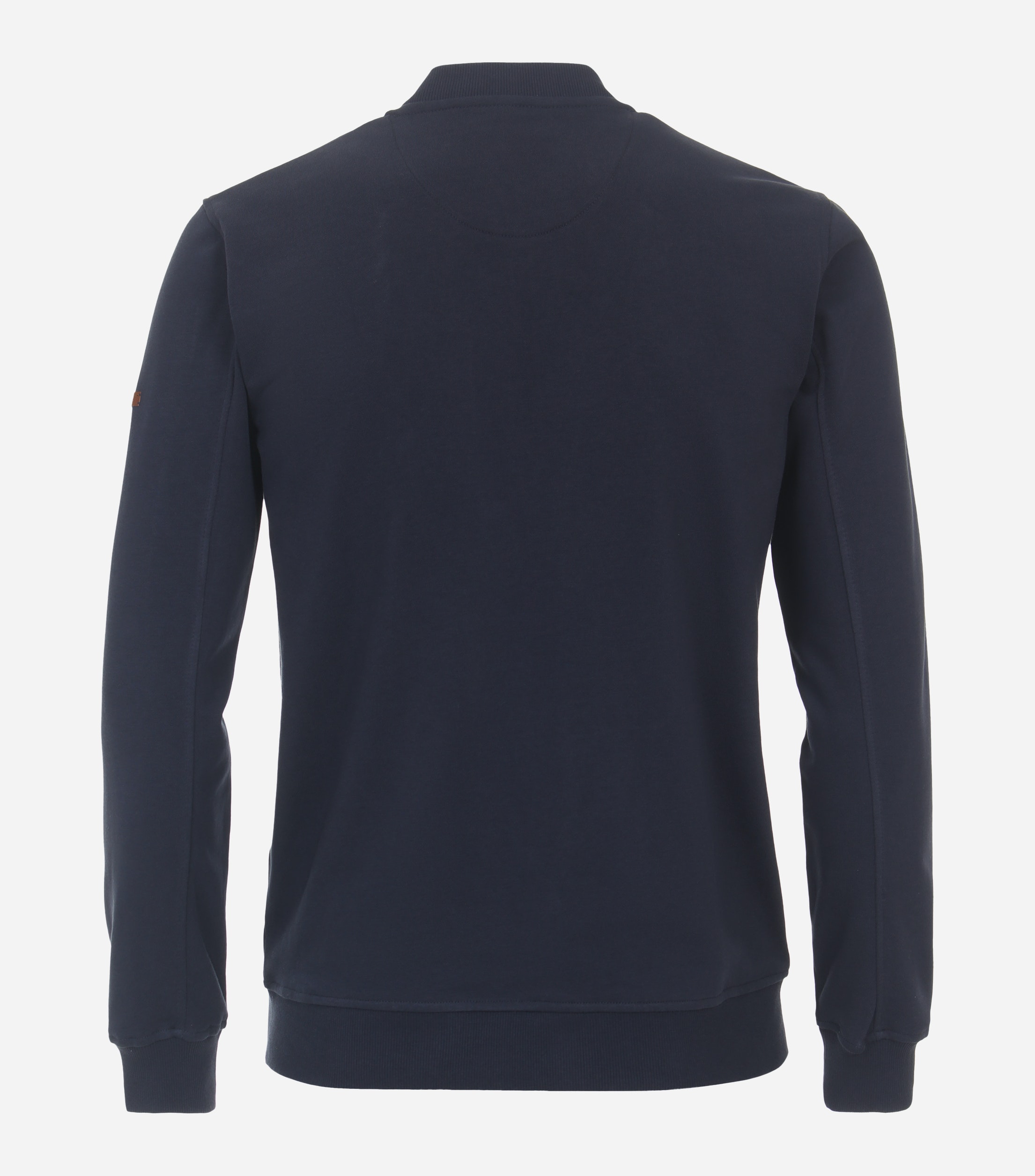 Redmond heren sweatvest katoenmengsel, opstaande kraag, blauw (middeldik)