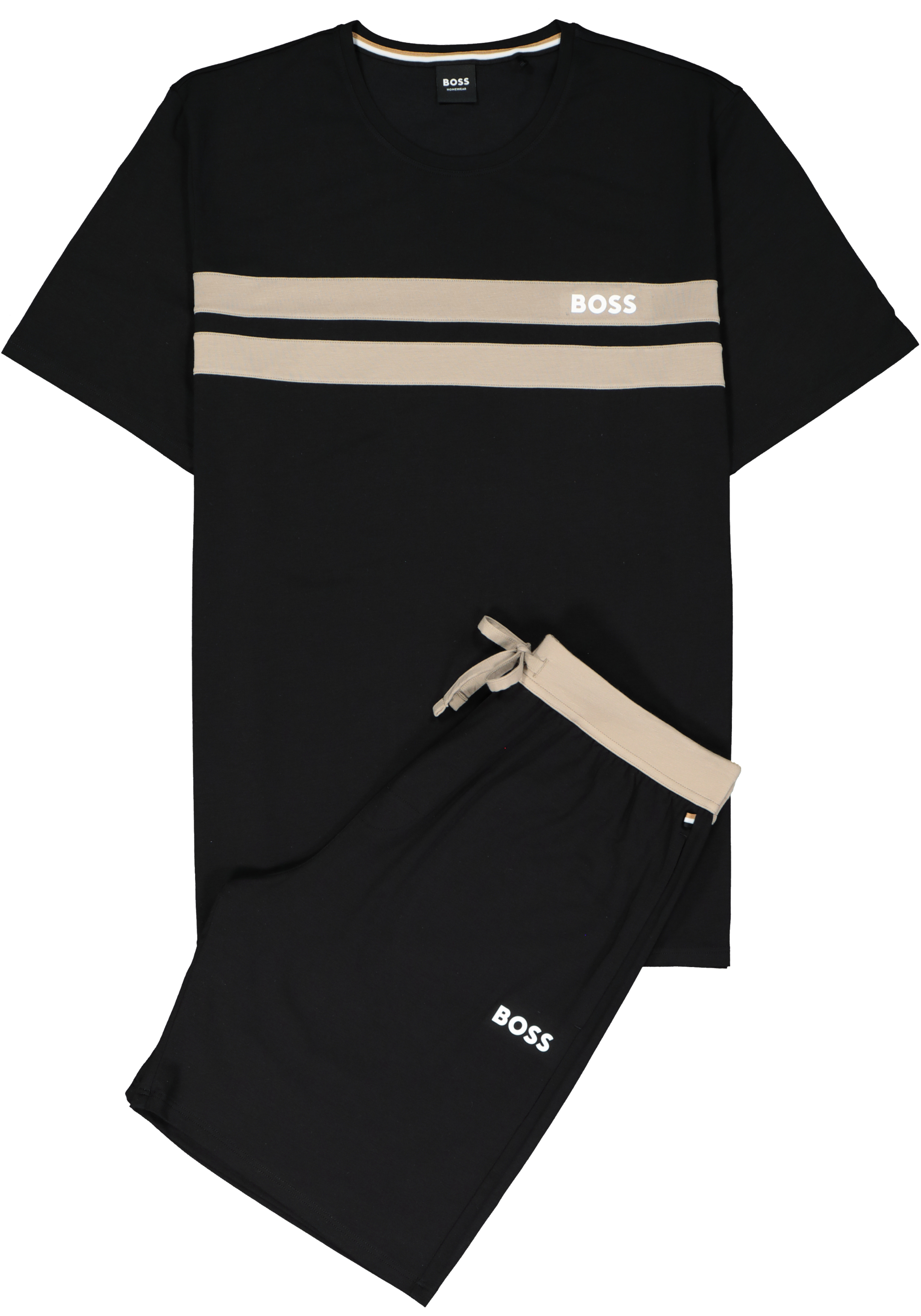 BOSS Short Set, heren lounge set, zwart