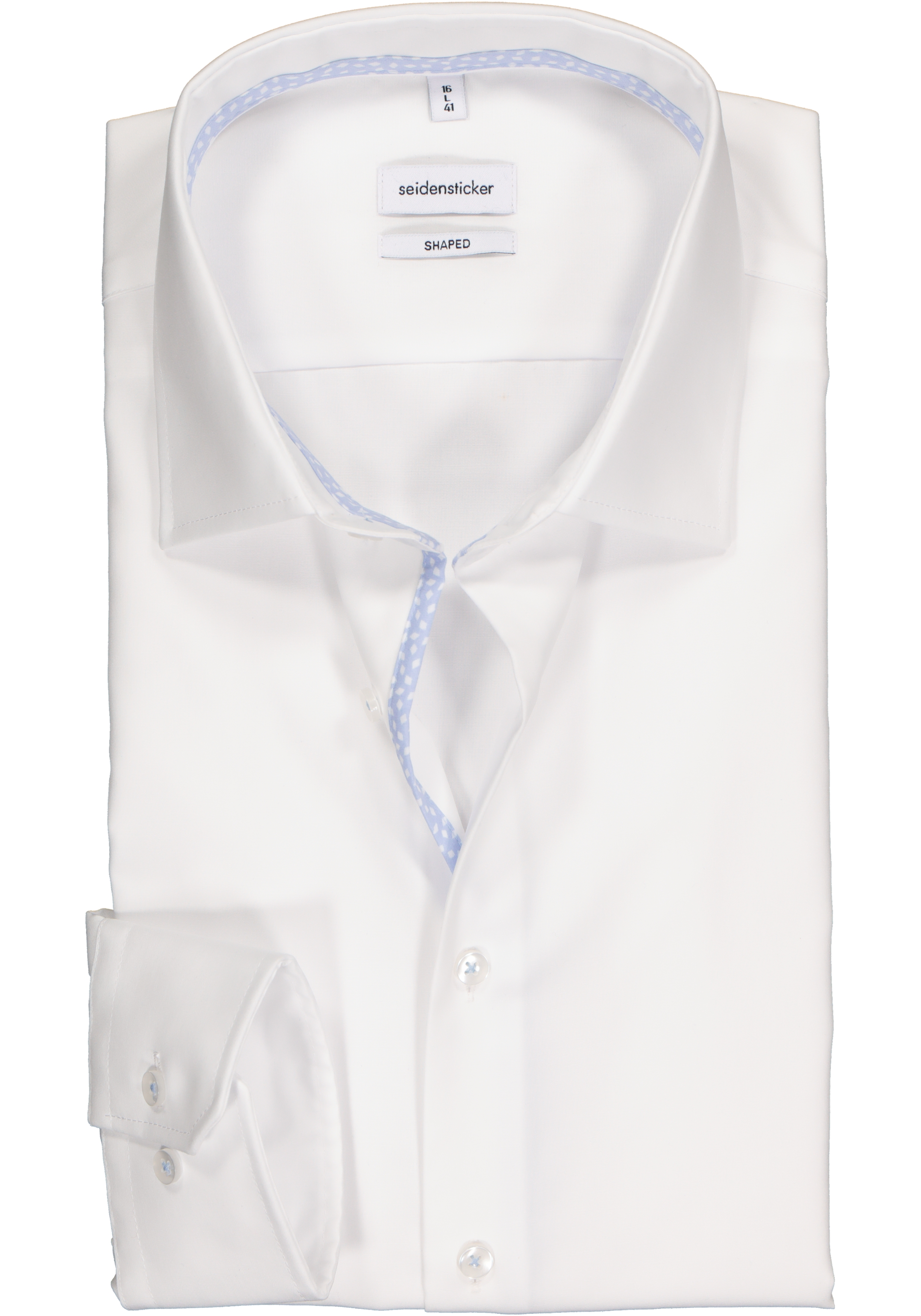 Seidensticker shaped fit overhemd, wit (contrast)