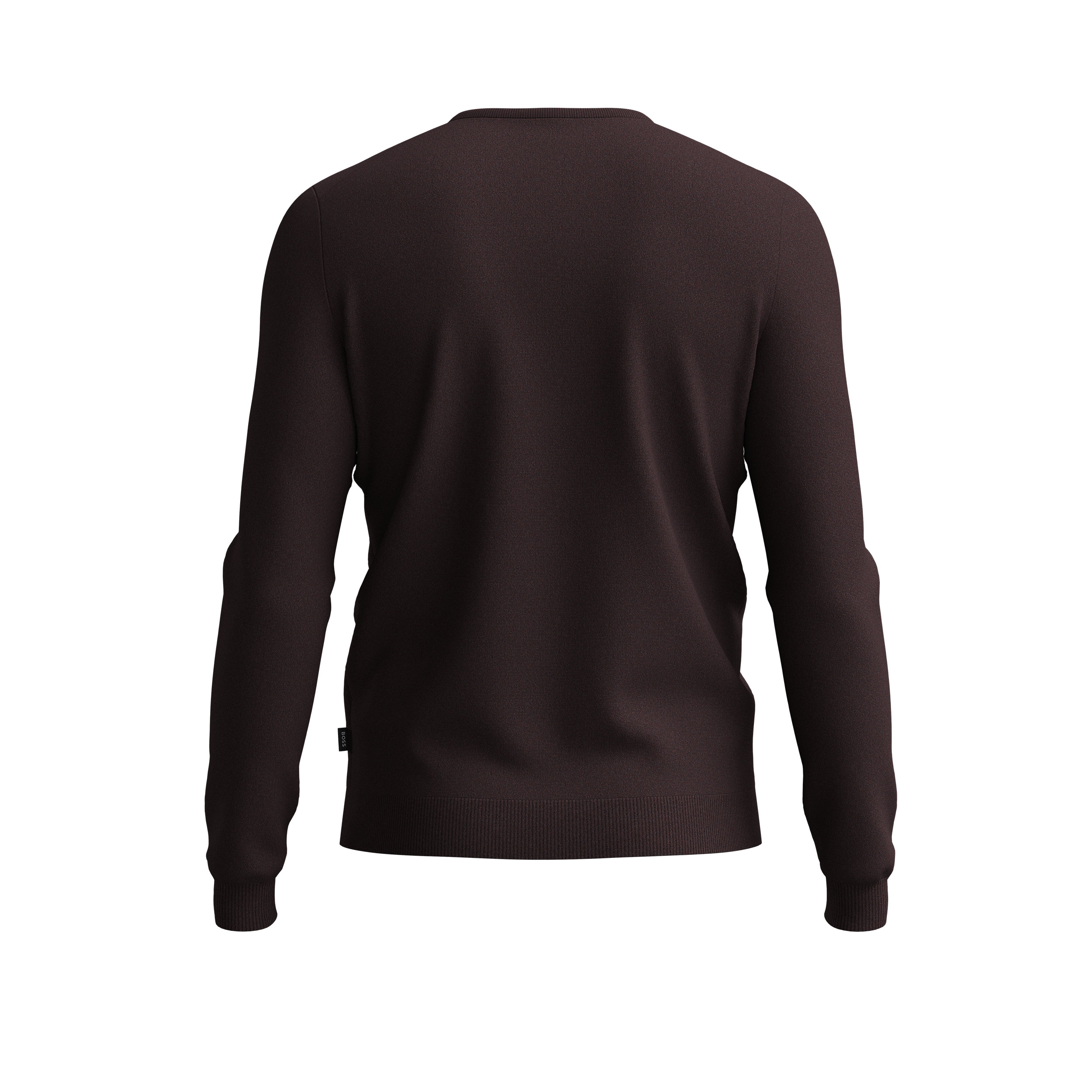 BOSS Melba slim fit trui wol, heren pullover met V-hals, donkerrood