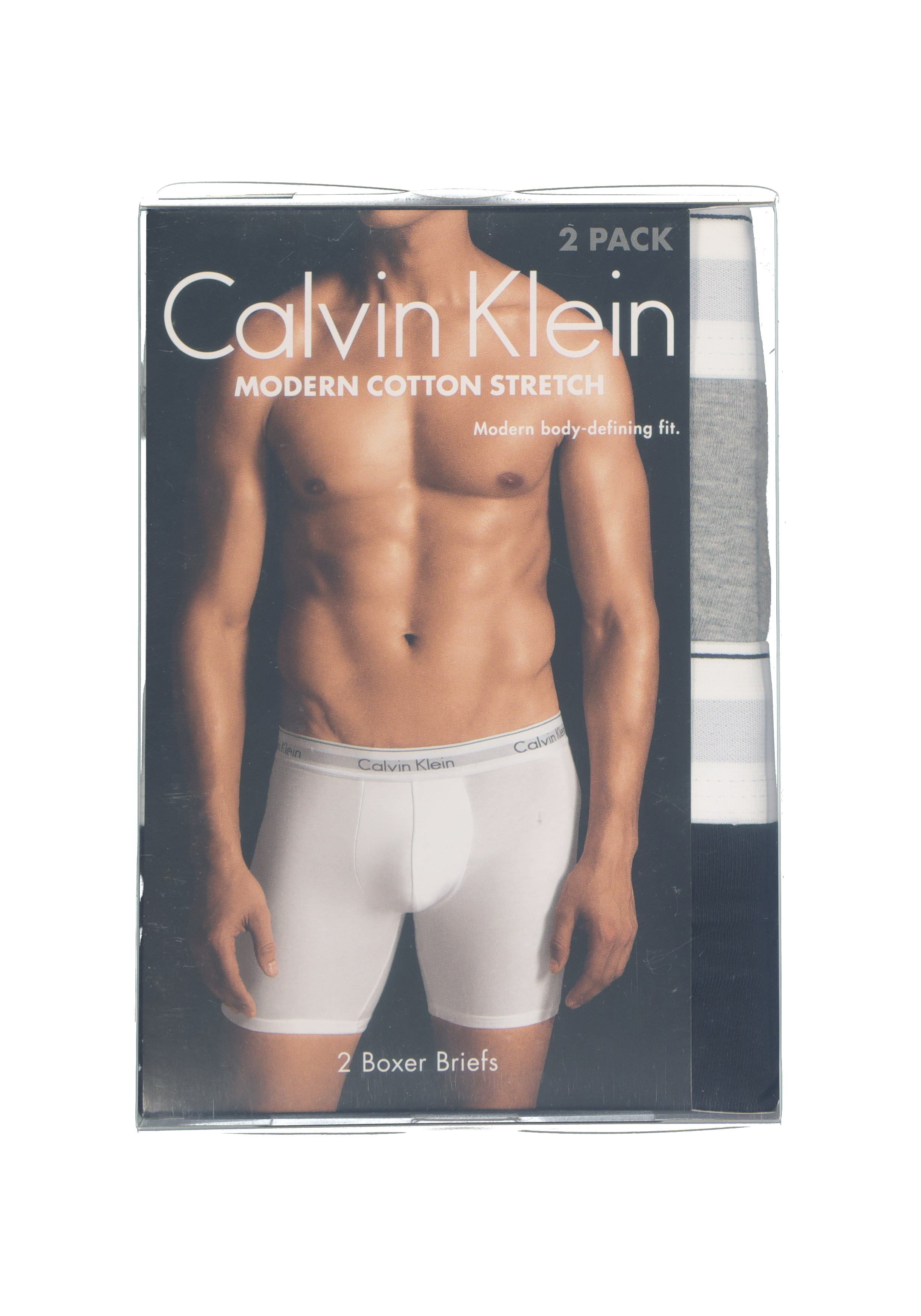 Calvin Klein Modern Cotton boxer brief (2-pack), heren boxers lang, zwart en grijs