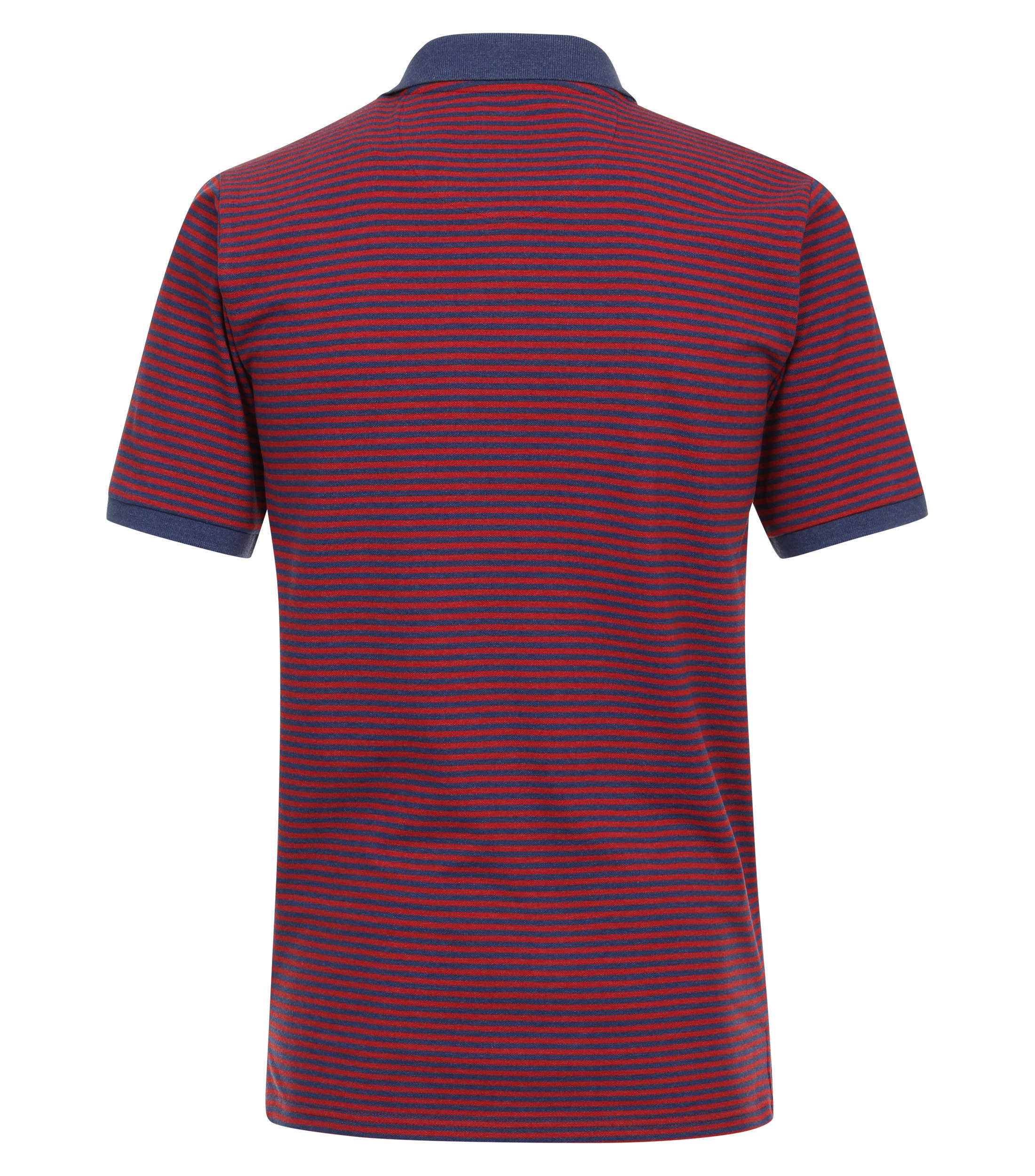 Redmond regular fit heren polo, pique, rood gestreept - 241420900-50