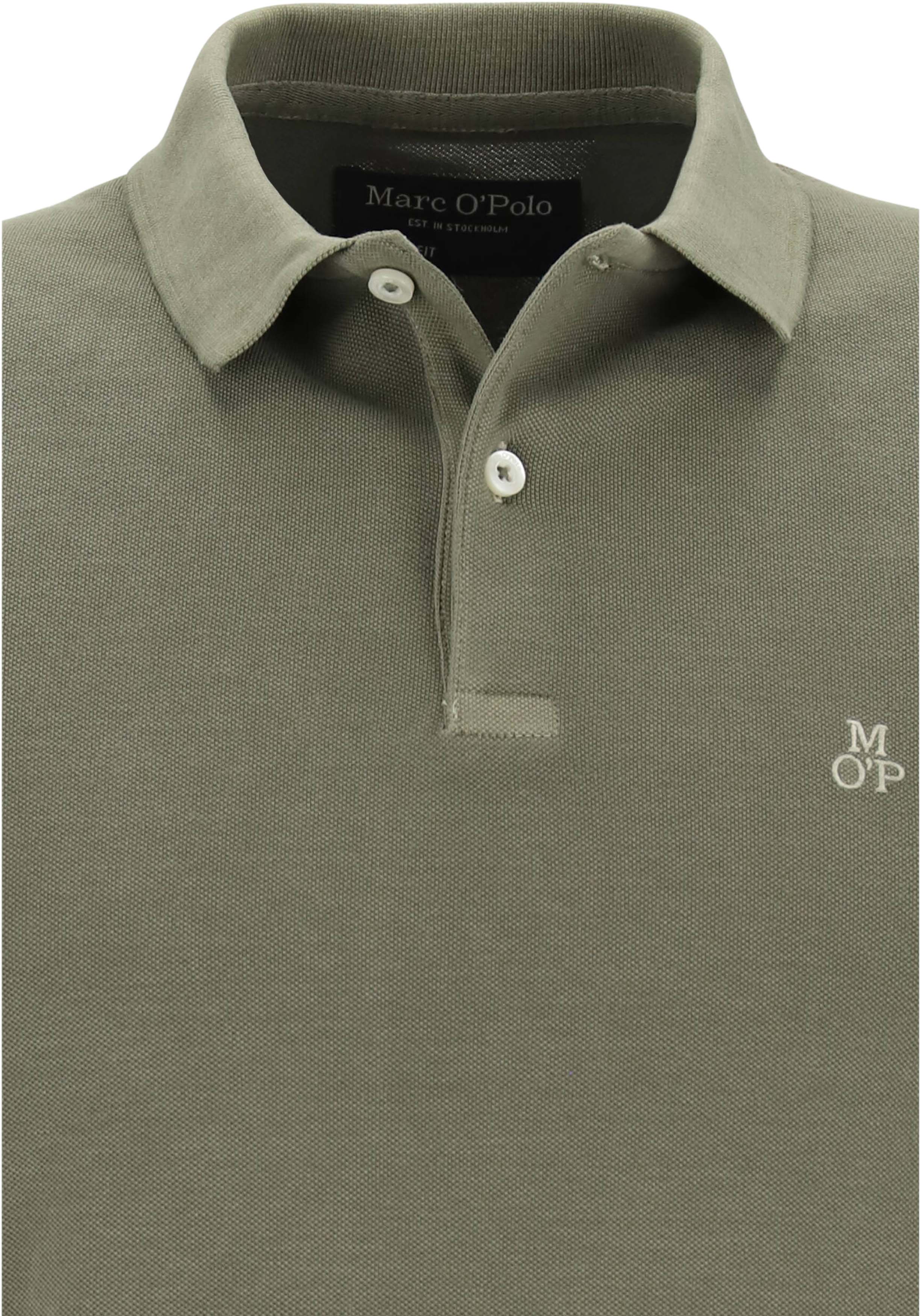 Marc O'Polo shaped fit polo, heren poloshirt, olijfgroen