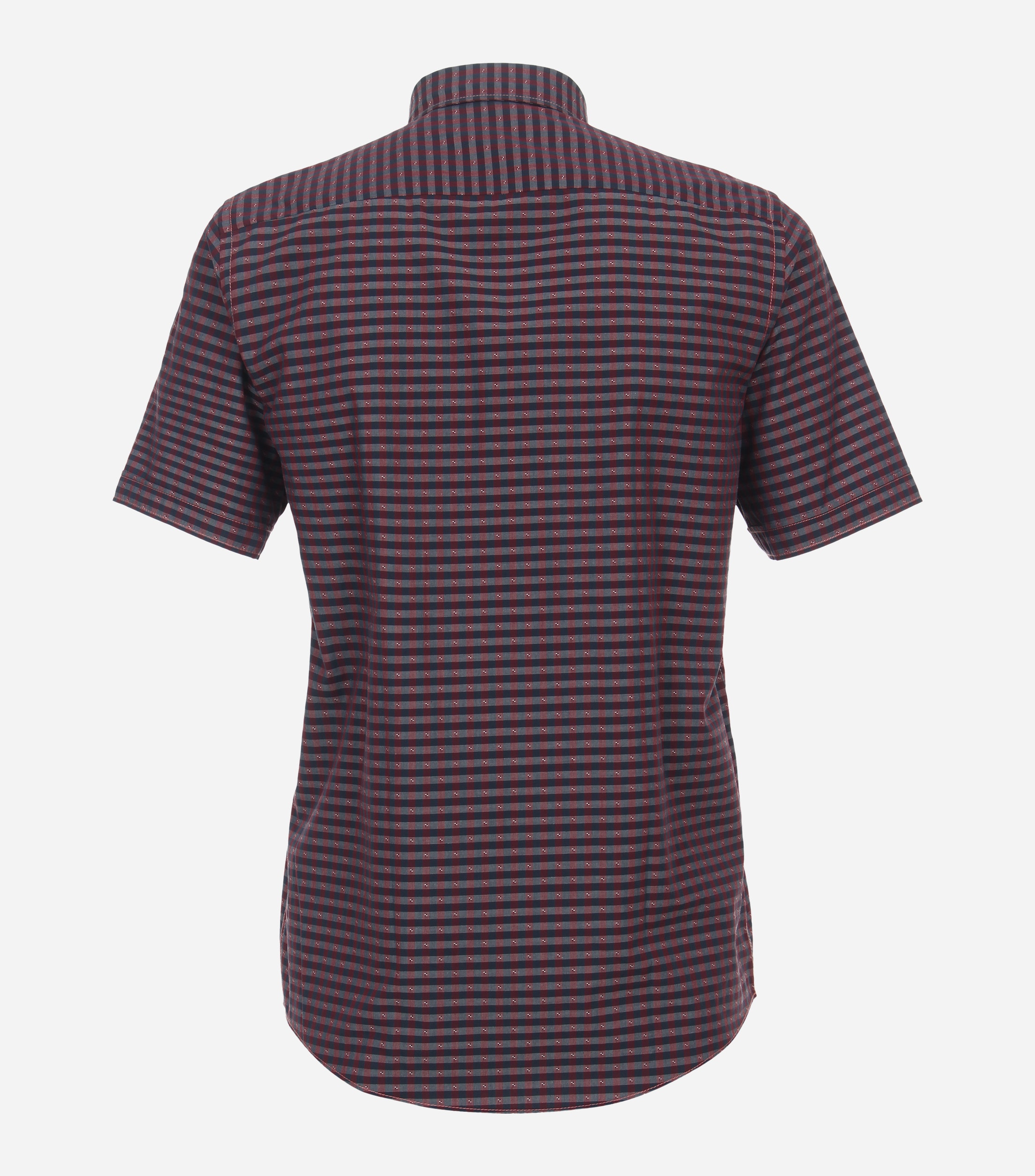 CASA MODA Sport casual fit overhemd, korte mouw, dobby, rood geruit
